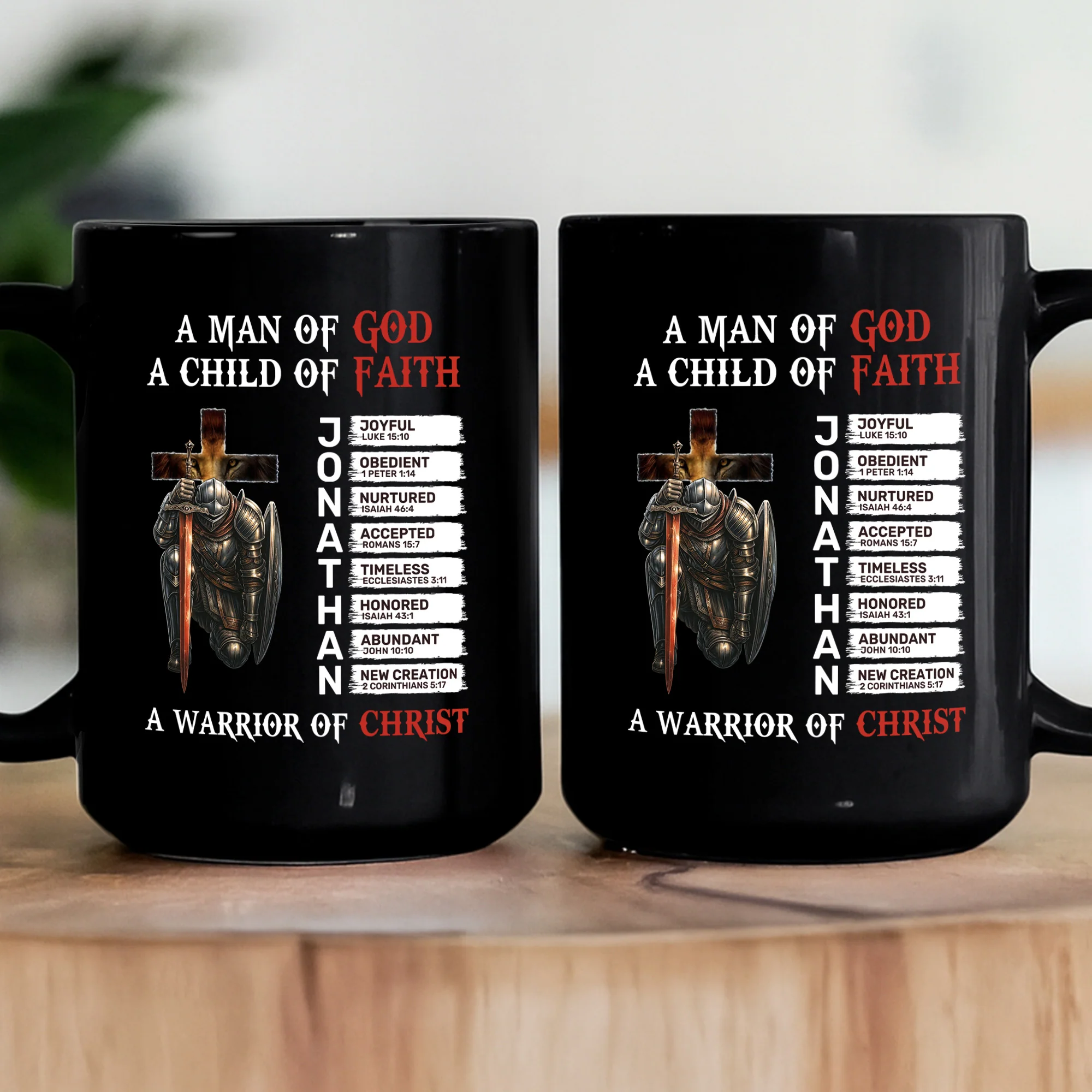 A Warrior Of Christ With Name Letter In Bible Gift For Him - Personalized Mug - Image 3
