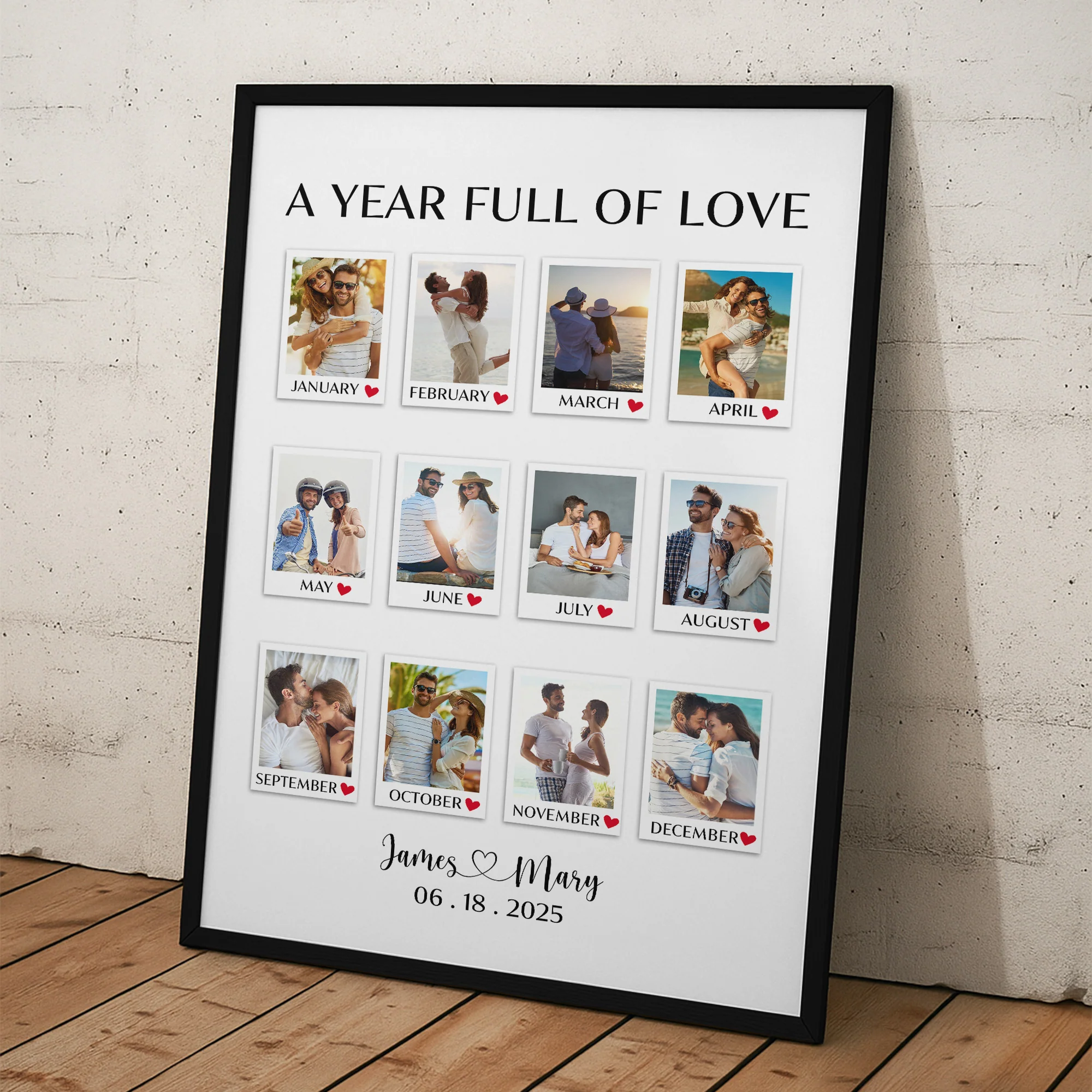 A Year Full Of Love Couple Anniversary Gift - Personalized Photo Poster - Image 5
