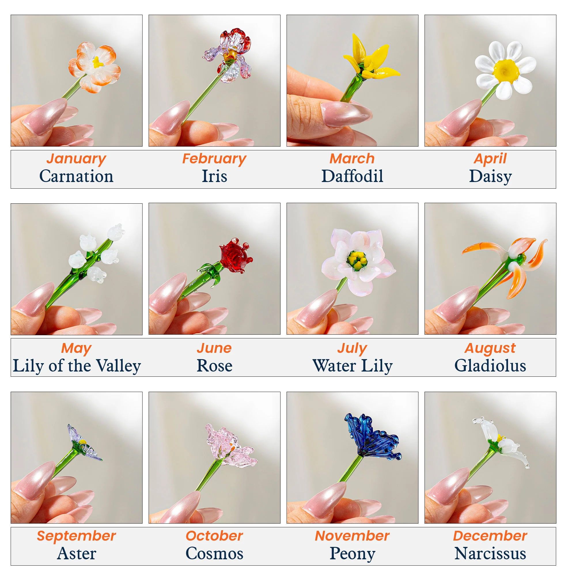Actual Handwritten Message Gift Glass Flower Bouquet - Personalized Glass Flowers - Image 4