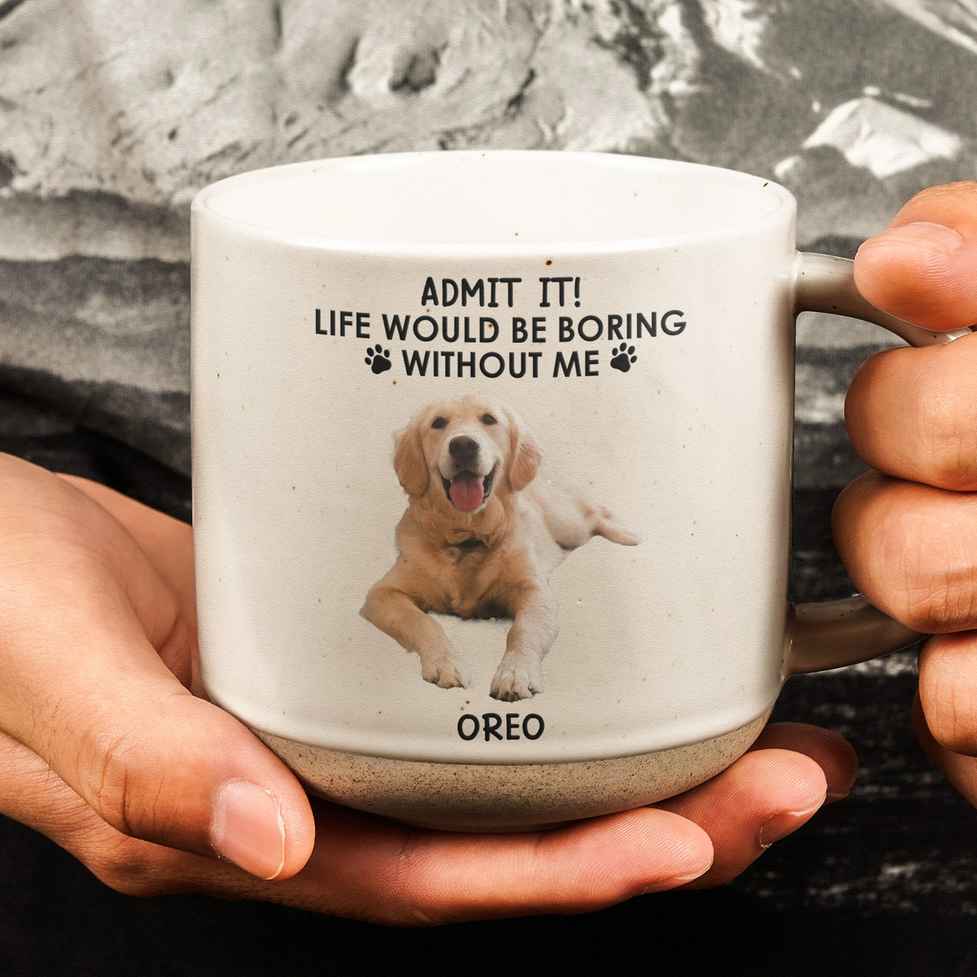 Admit It Life Would Be Boring Without Me - Personalized Photo Pottery Mug - Image 2