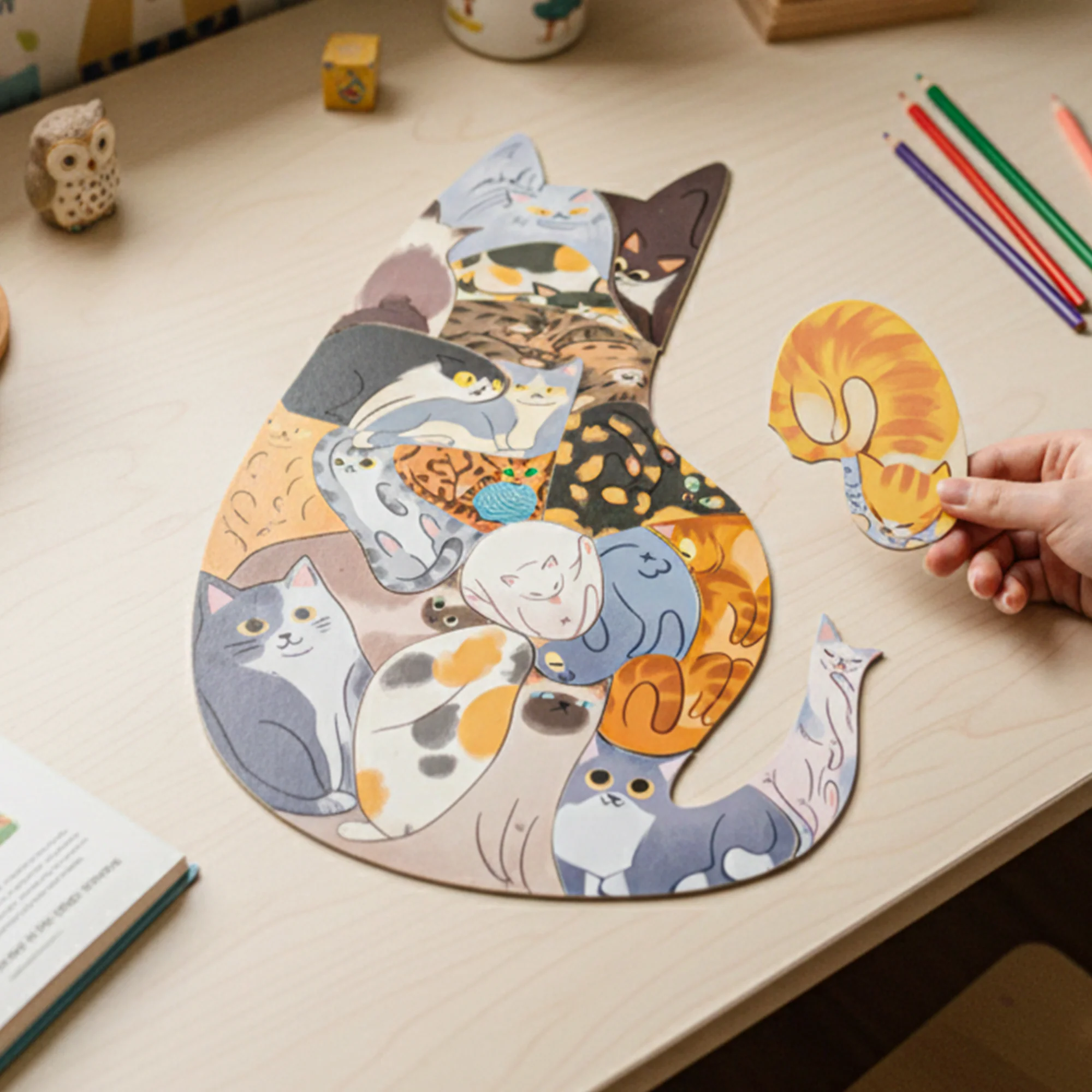 Adorable Cat-Shaped Puzzle For Kids, Cat Lovers - Cat Puzzle - Image 5