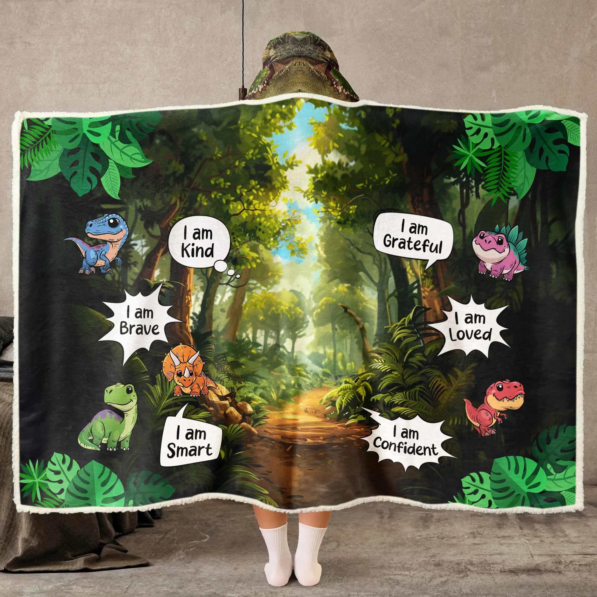 Adventure Boys, Girls - Custom Name, Face - Gifts For Sons - Personalized Photo Wearable Blanket Hoodie - Image 6