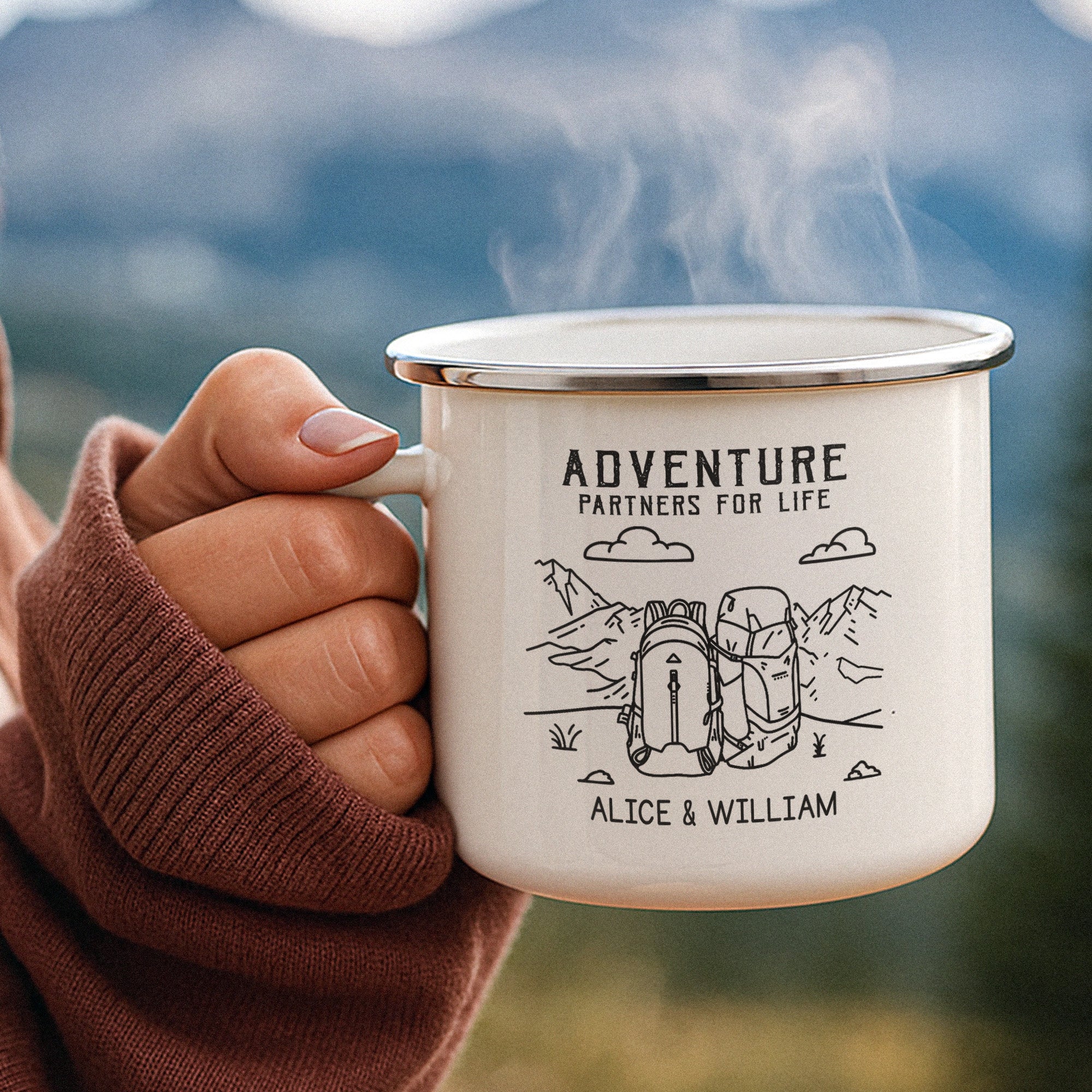 Adventure Partners For Life Camping Mug For Couples - Personalized Mugs - Image 4