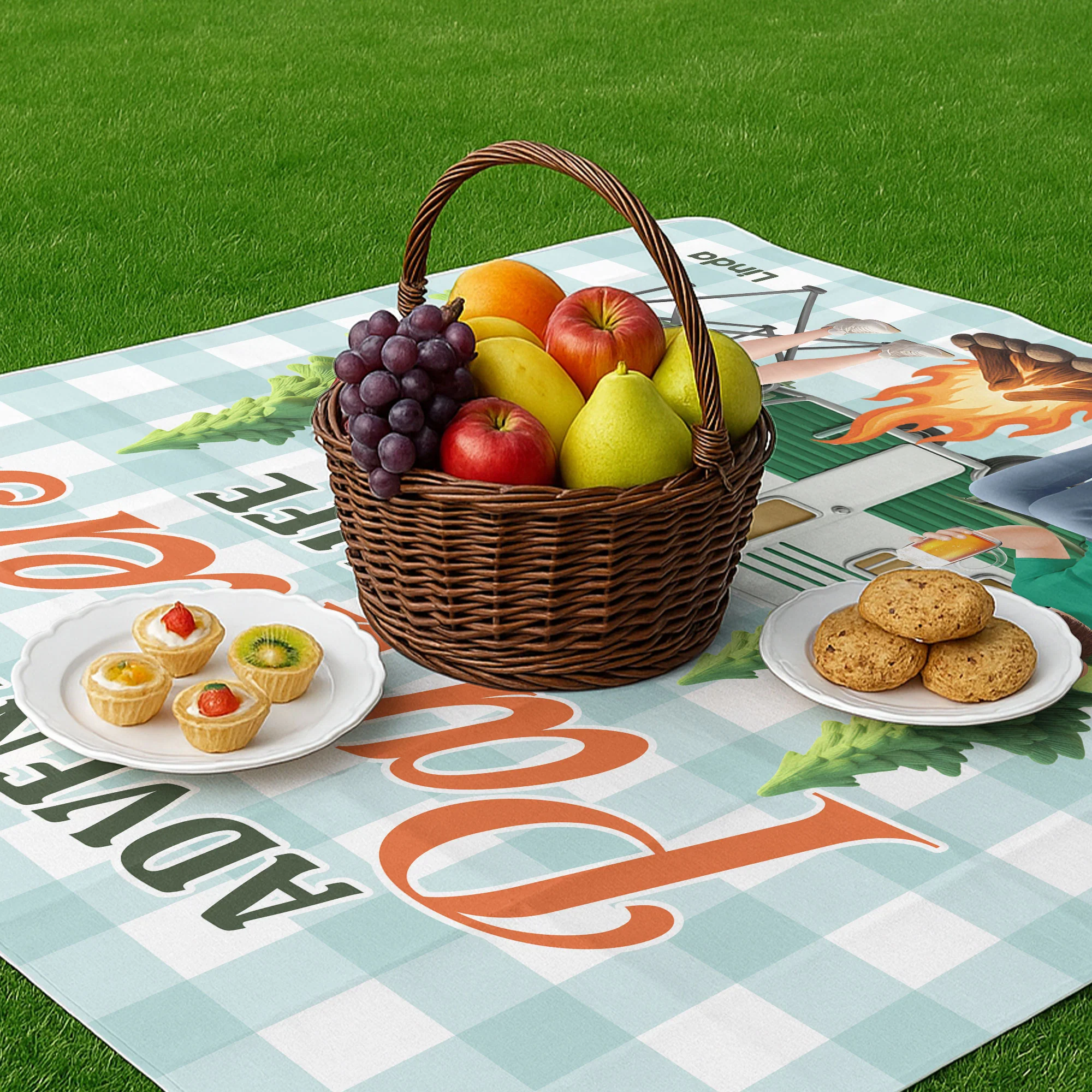 Adventure Partners For Life - Personalized Picnic Blanket - Image 3