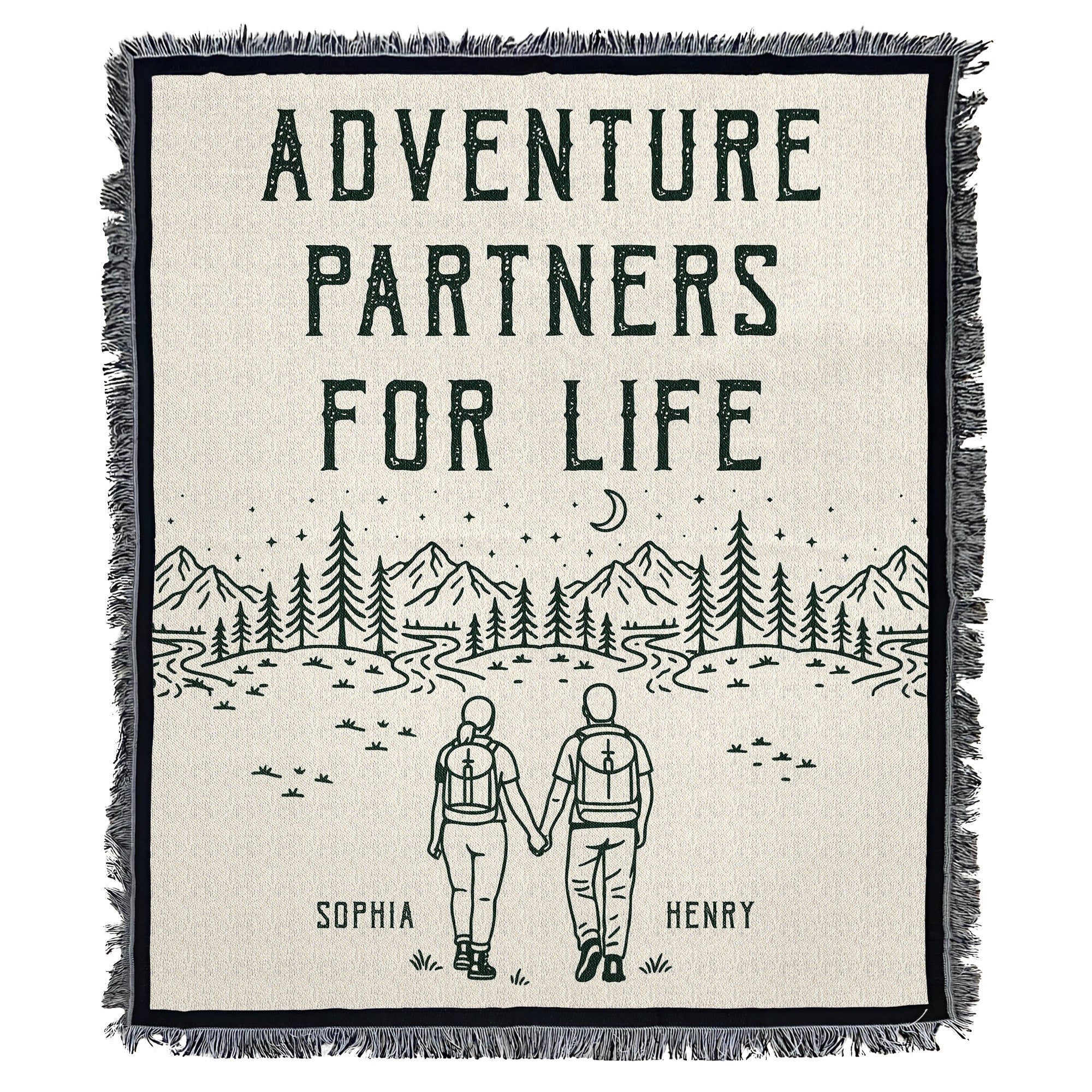 Adventure Partners For Life - Personalized Woven Blanket - Image 2