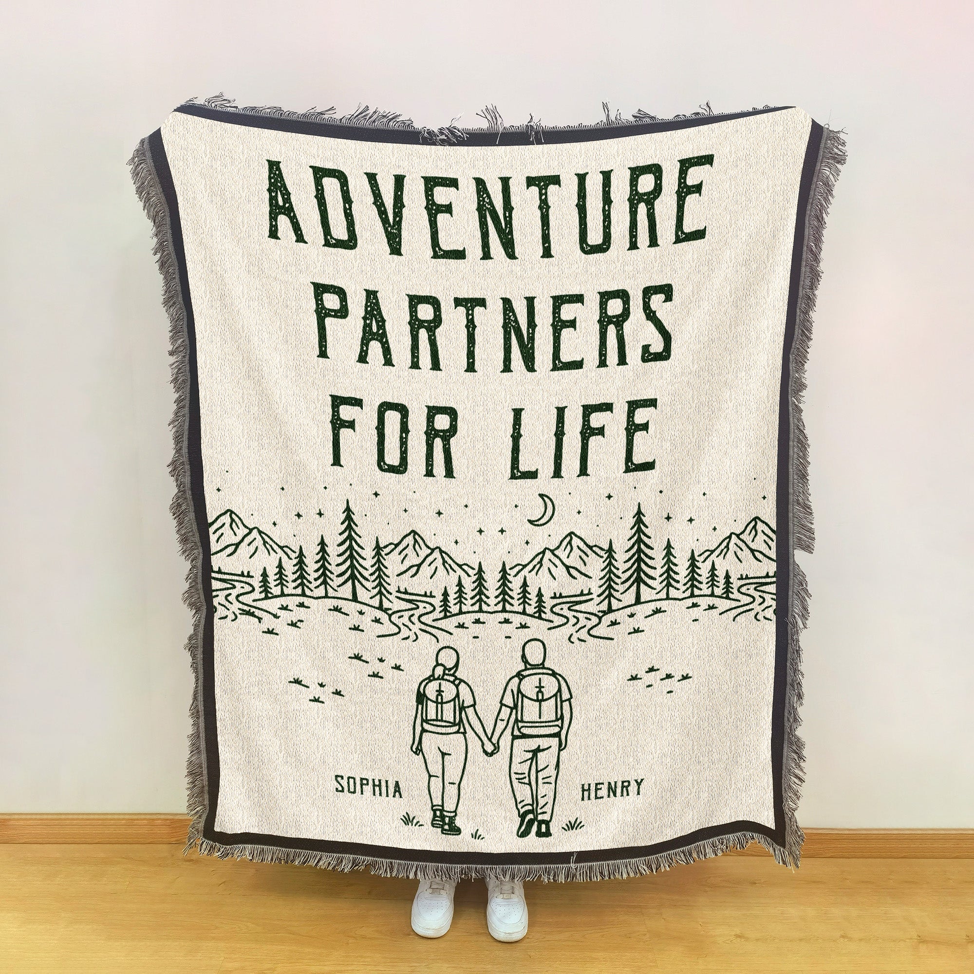 Adventure Partners For Life - Personalized Woven Blanket - Image 5