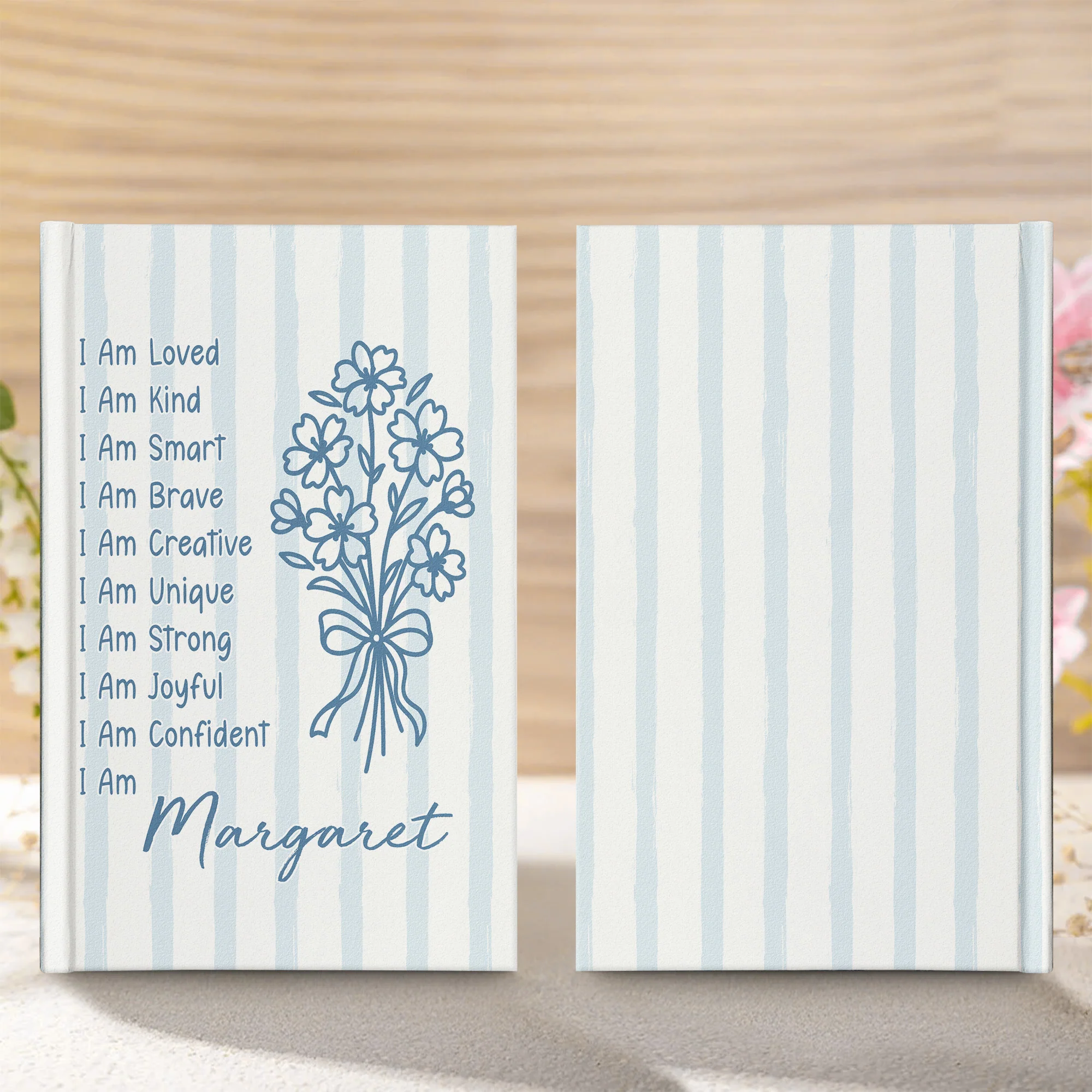 Affirmation Birth Flower Whimsy Style - Personalized Hardcover Journal - Image 3
