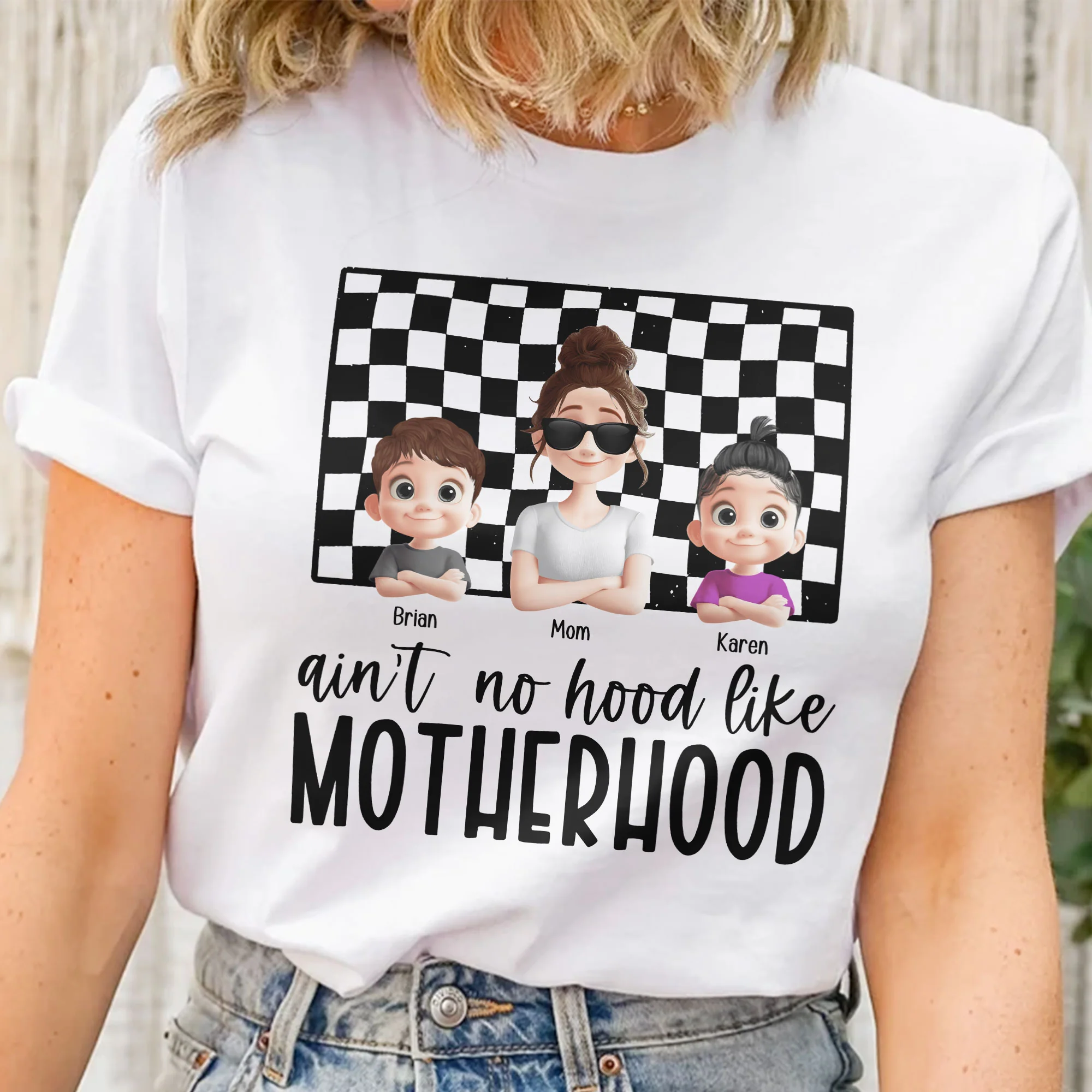 Ain't No Hood Like Motherhood - Personalized Shirt - Image 2