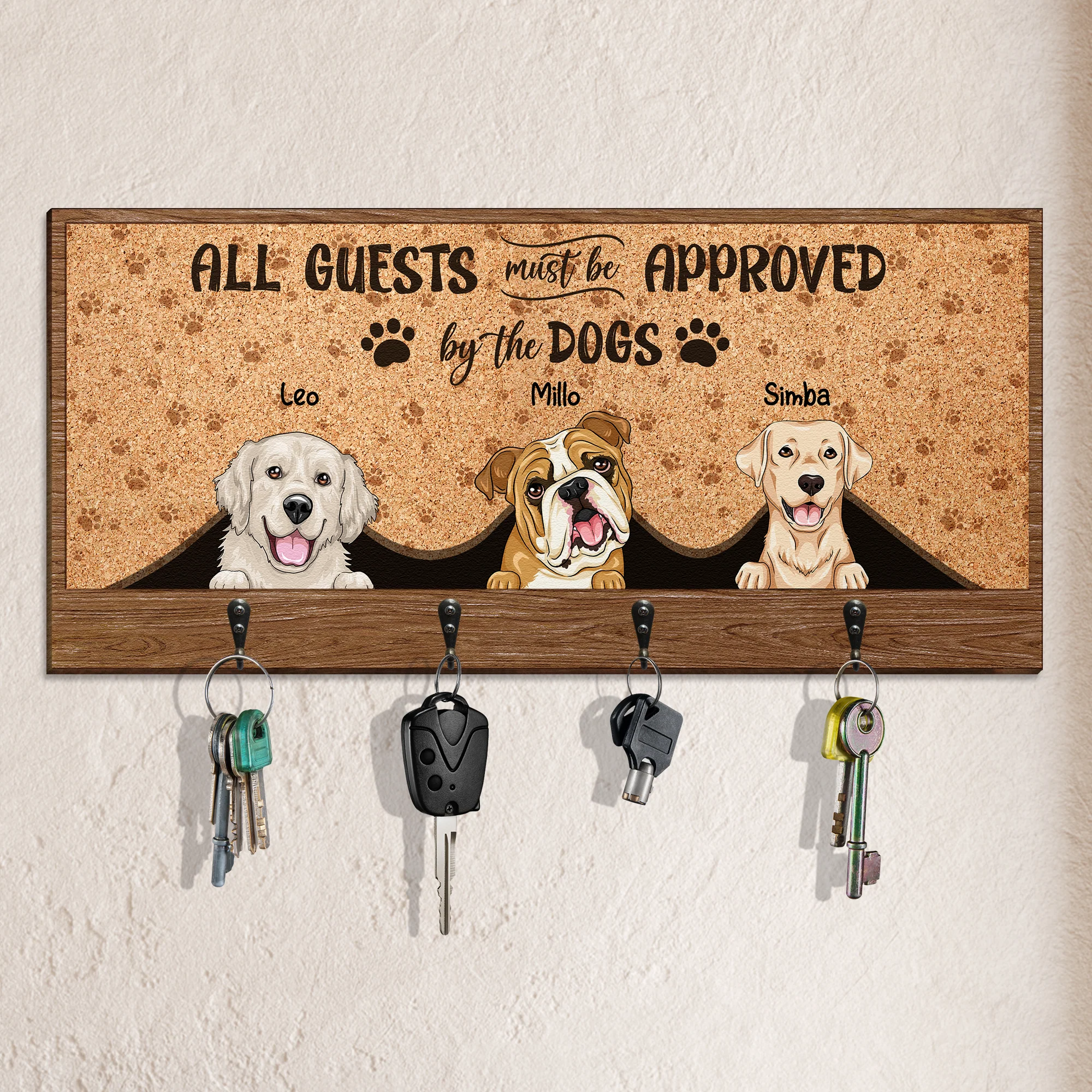 All Guests Must Be Approved By The Pets - Personalized Key Holder - Image 2