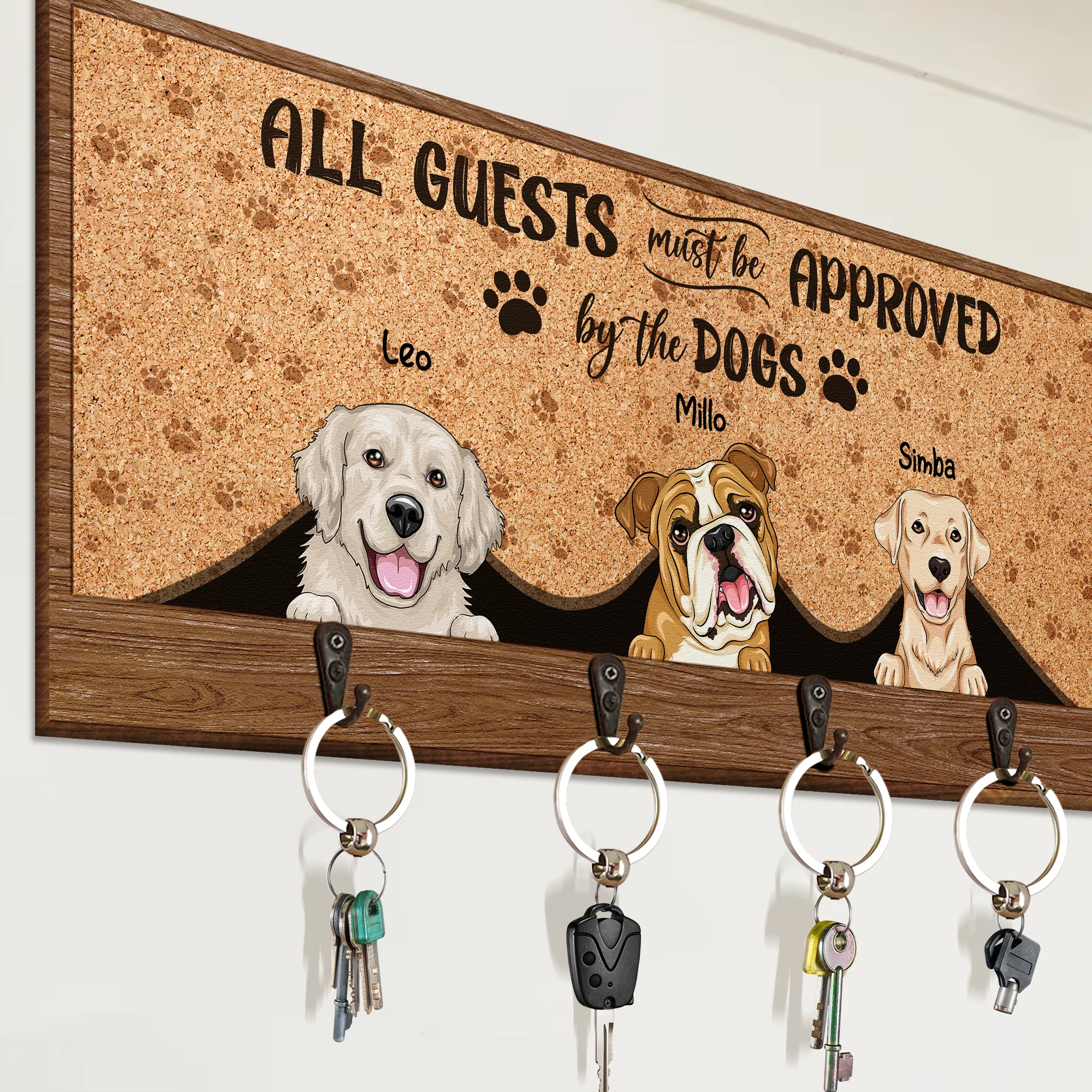 All Guests Must Be Approved By The Pets - Personalized Key Holder - Image 3
