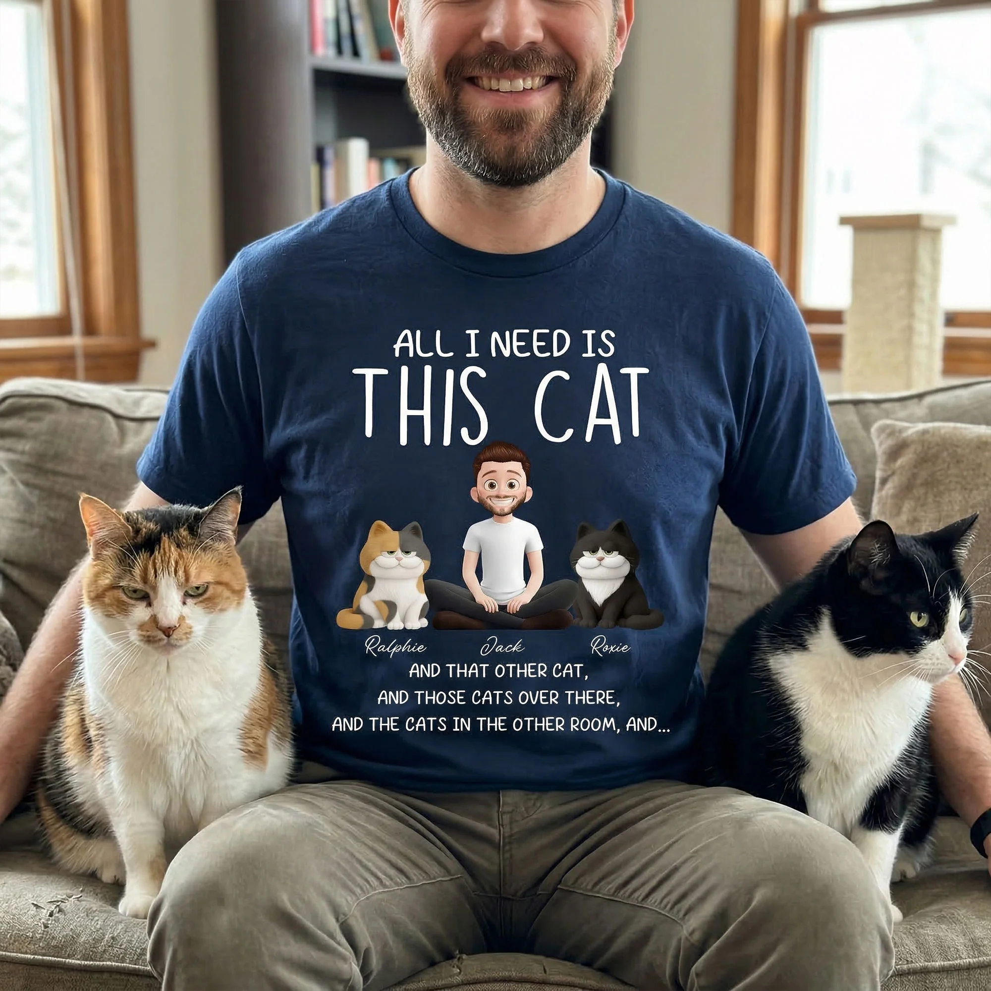 All I Need Is This Cat - Personalized Shirt - Image 2