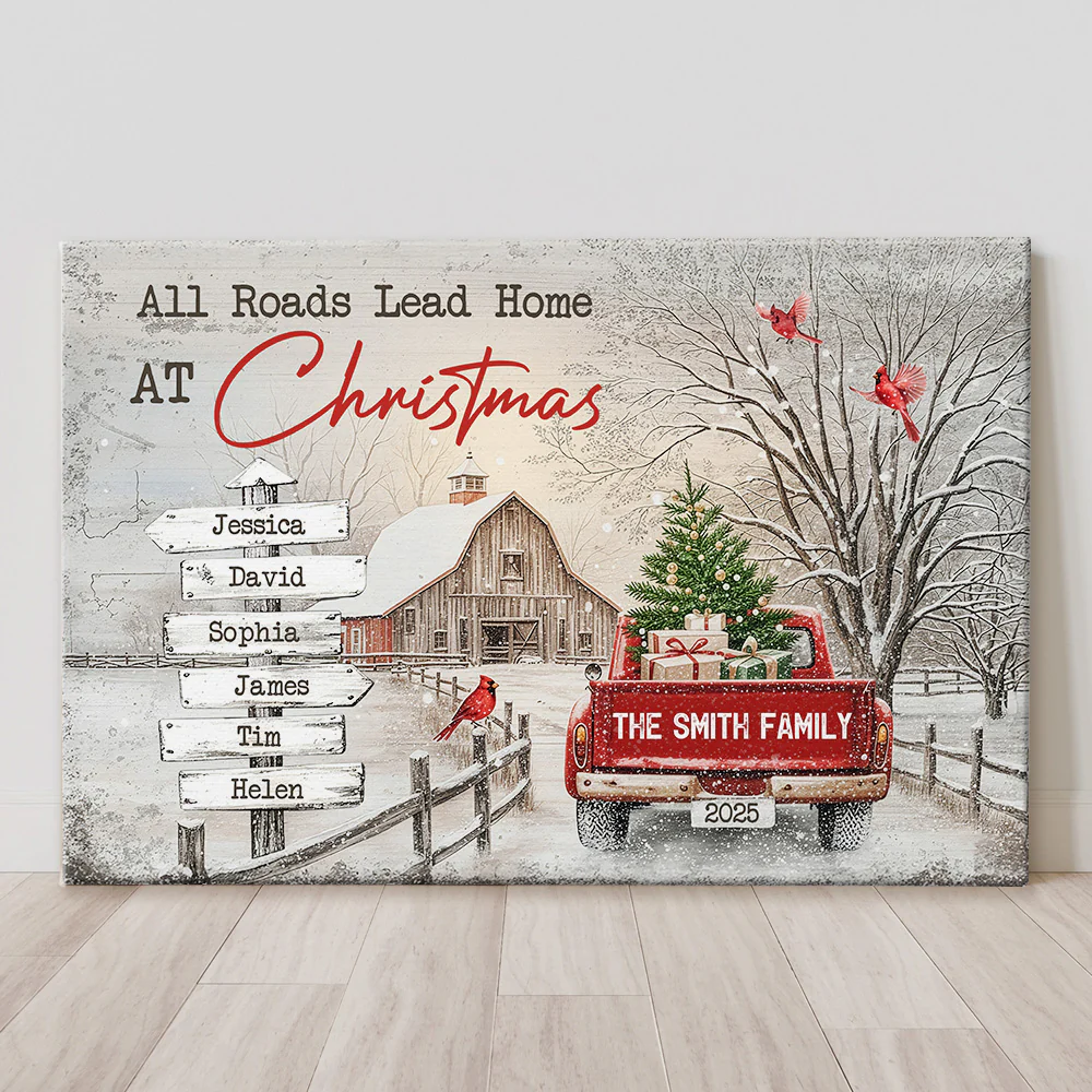 All Roads Lead Home At Christmas - Personalized Poster/Canvas