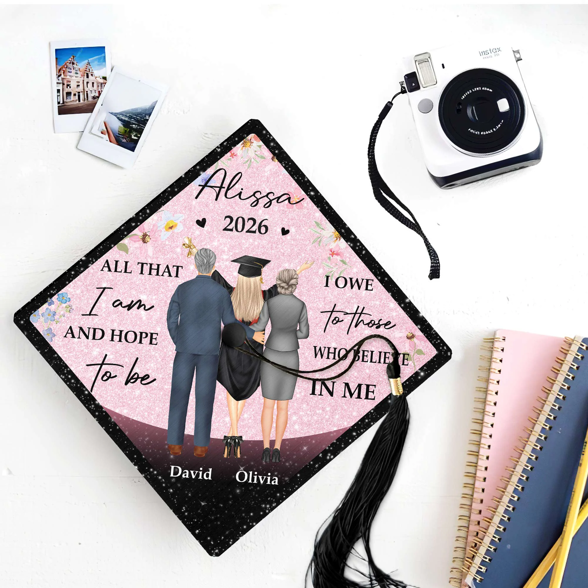 All That I Am And Hope To Be - Personalized Graduation Cap Topper - Image 2