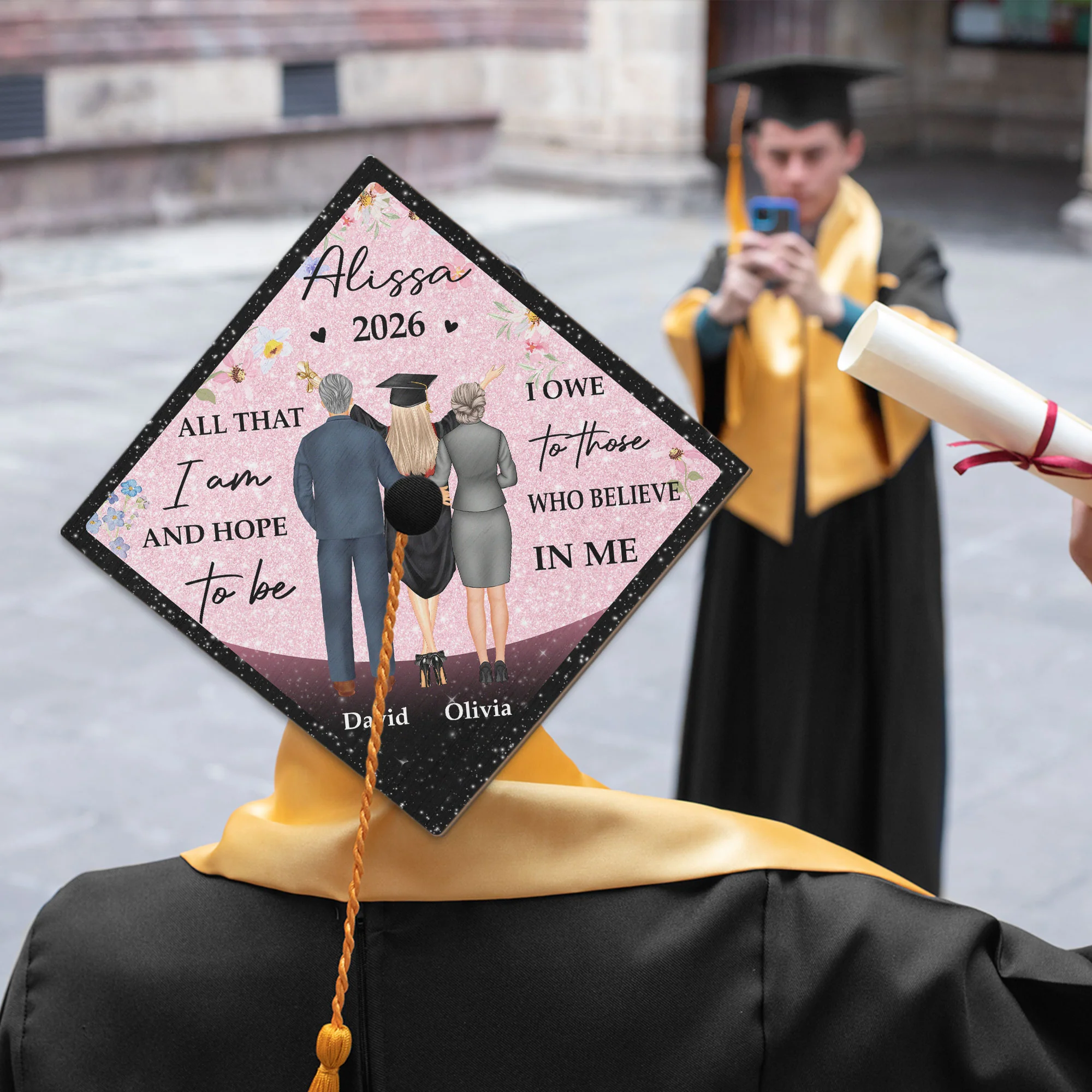 All That I Am And Hope To Be - Personalized Graduation Cap Topper - Image 5