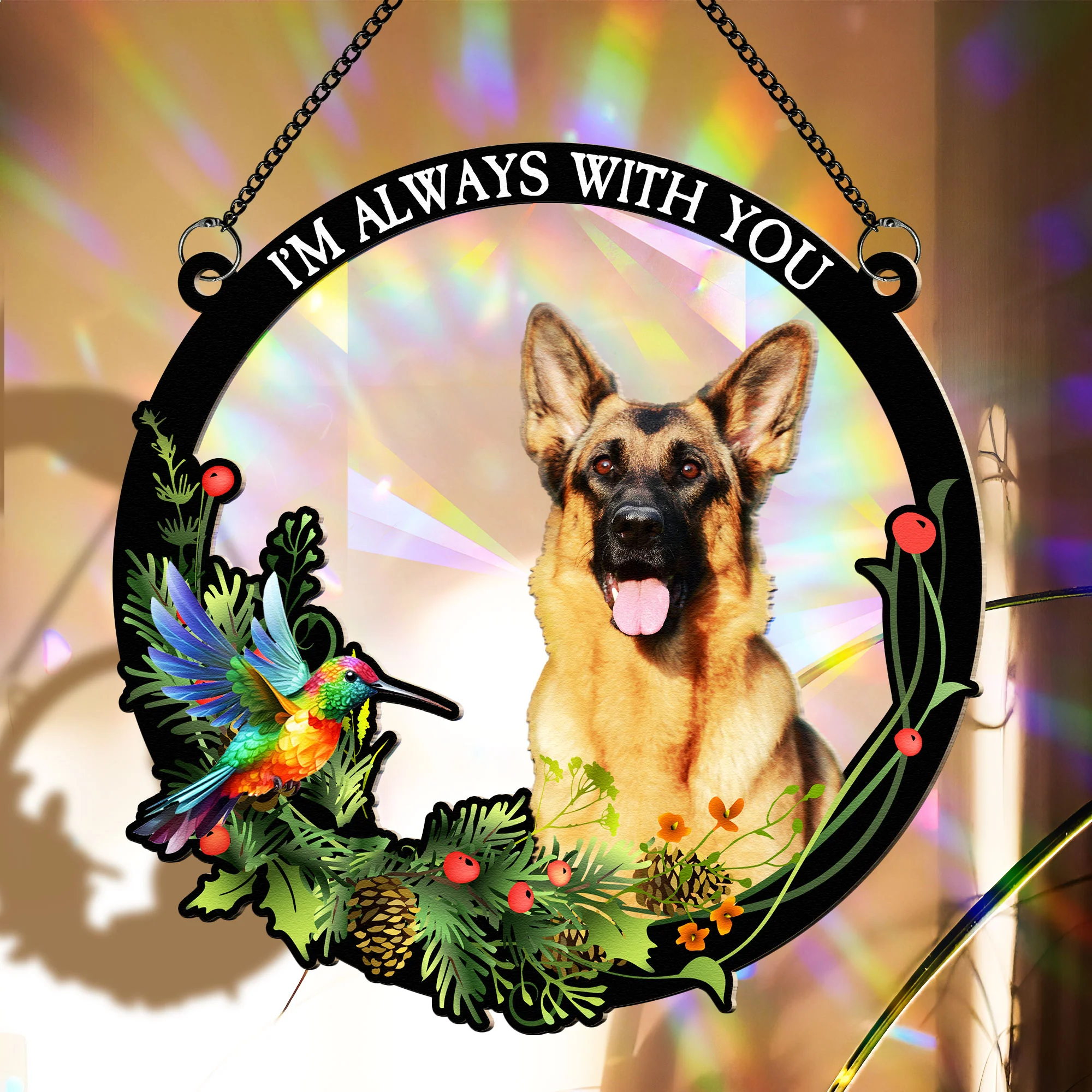 Although You Cannot See Me I'm Always With You - Personalized Photo Rainbow Suncatcher - Image 5