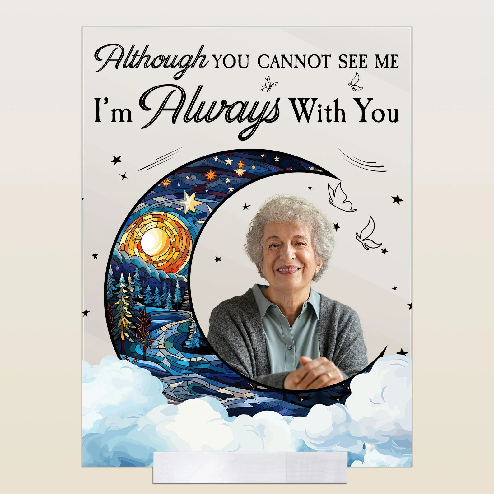 Although You Cannot See Me I'm Always With You - Personalized Acrylic Photo Plaque - Image 5