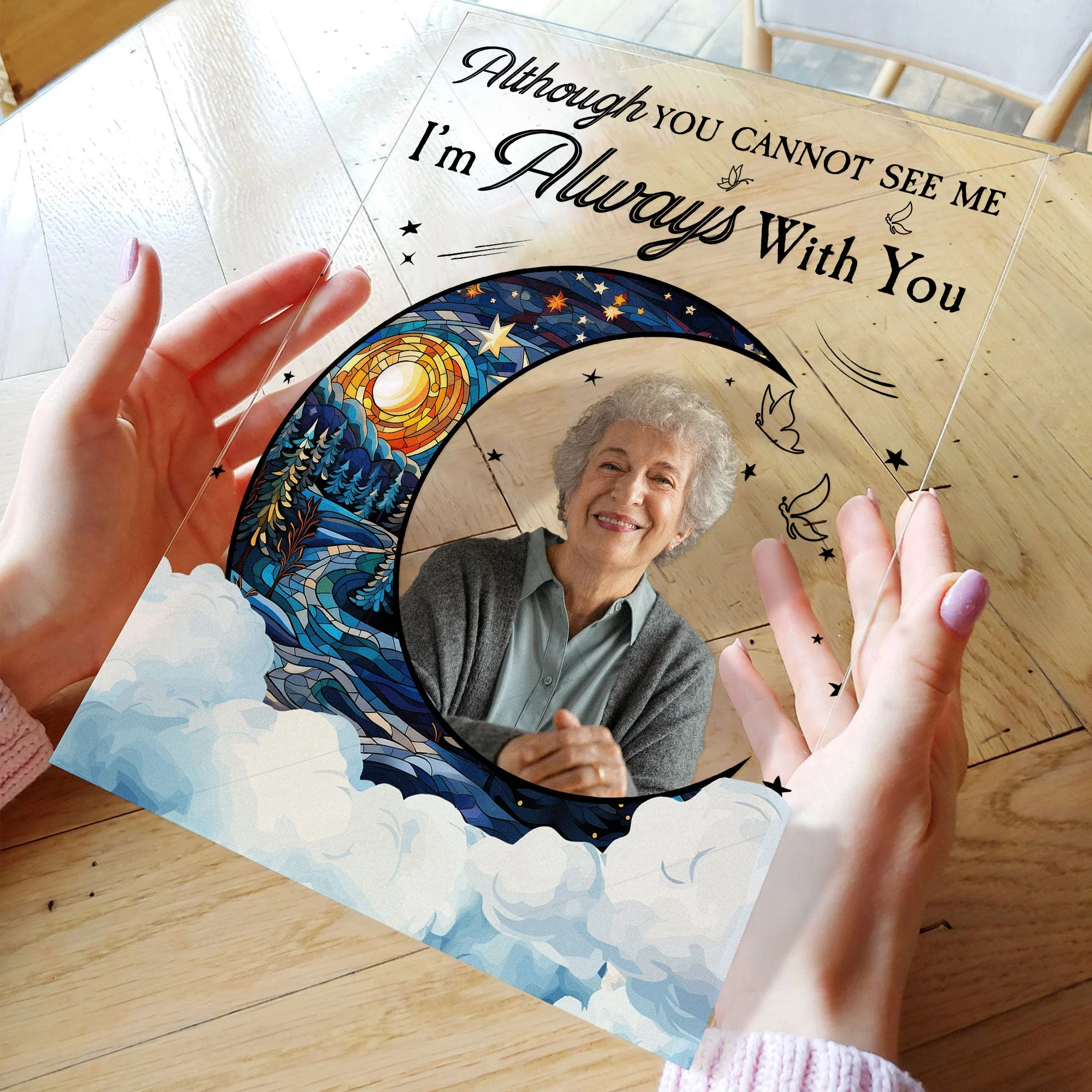 Although You Cannot See Me I'm Always With You - Personalized Acrylic Photo Plaque - Image 6