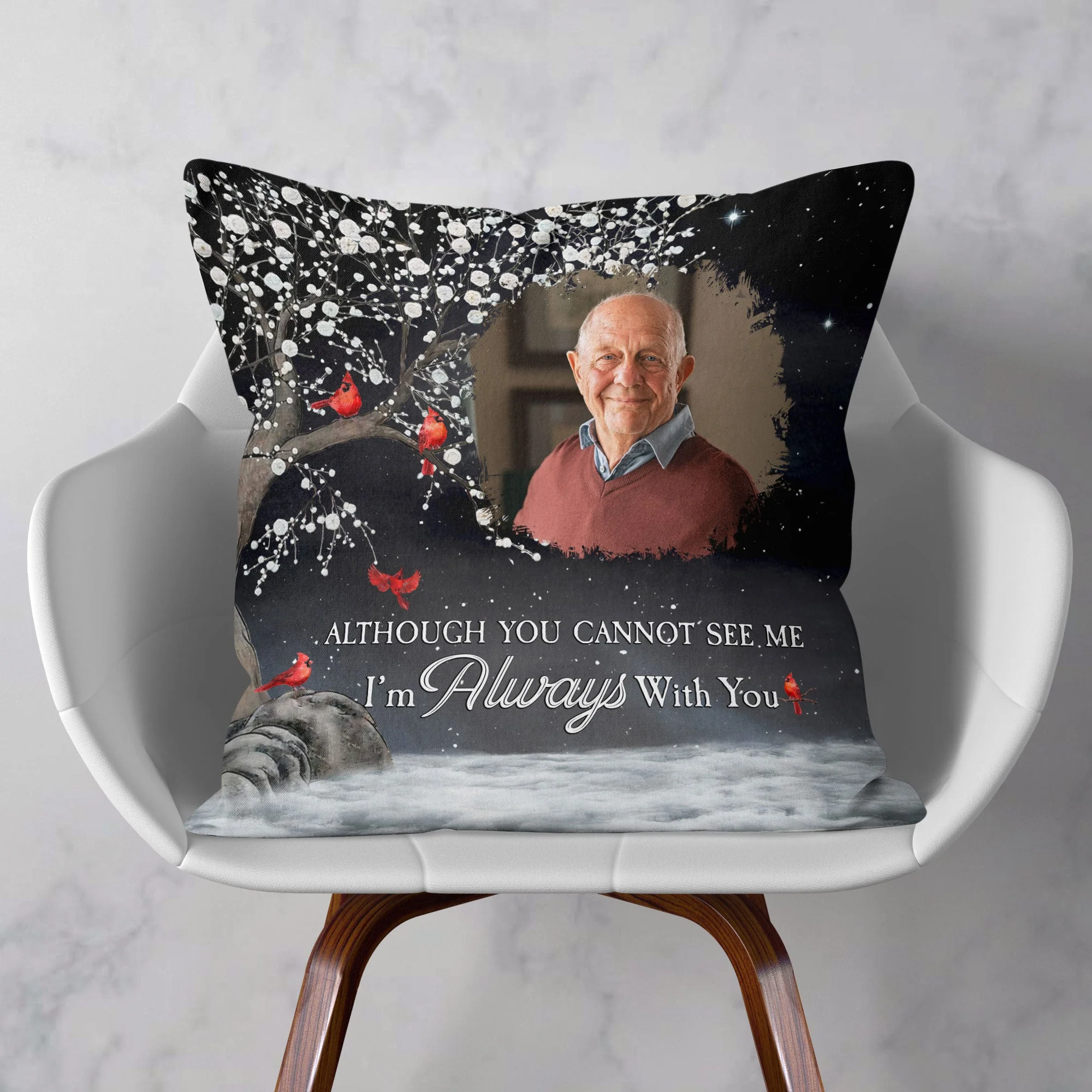 Although You Cannot See Me I'm Always With You - Personalized Photo Pillow - Image 4