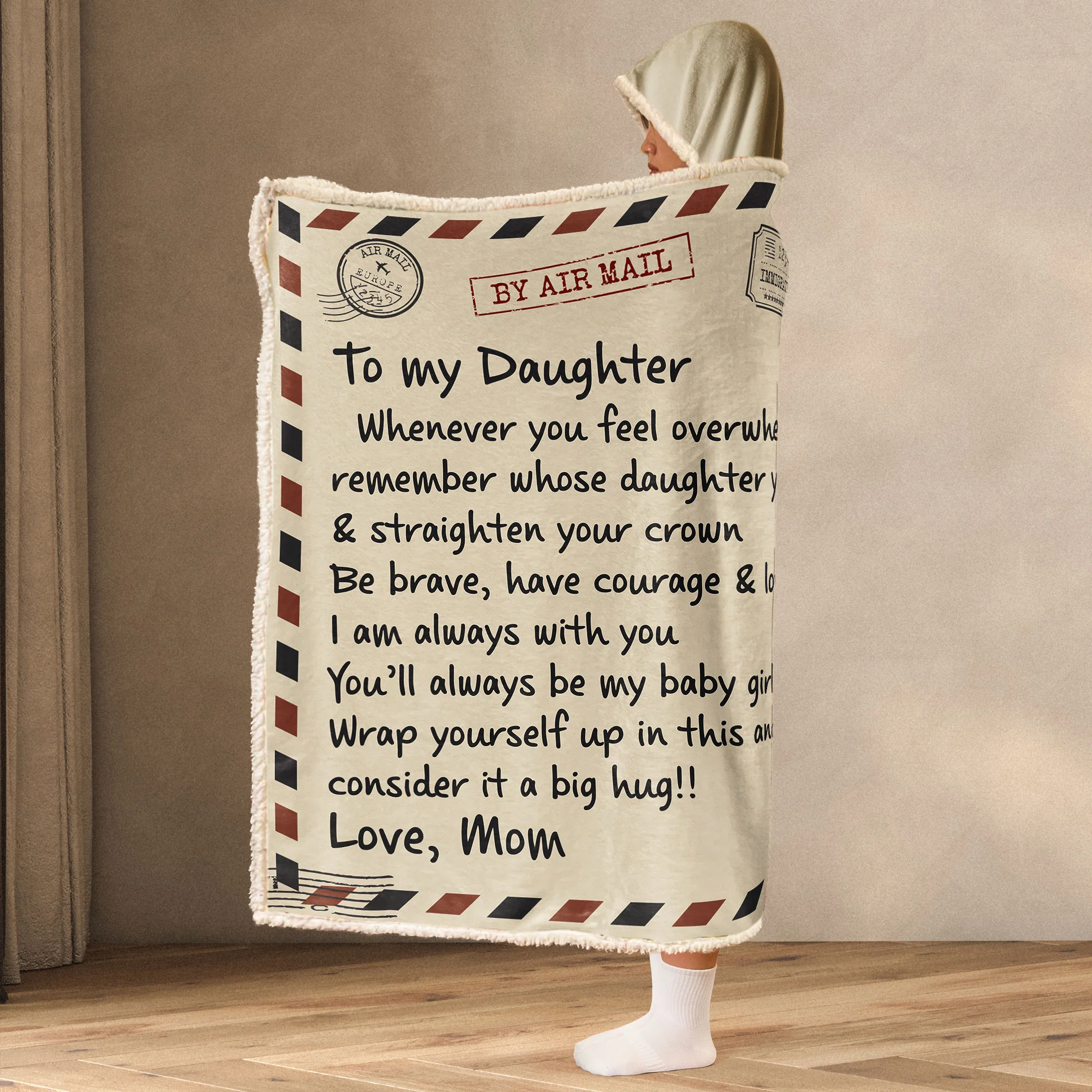 Always Be My Baby Girl - Personalized Wearable Blanket Hoodie - Image 2