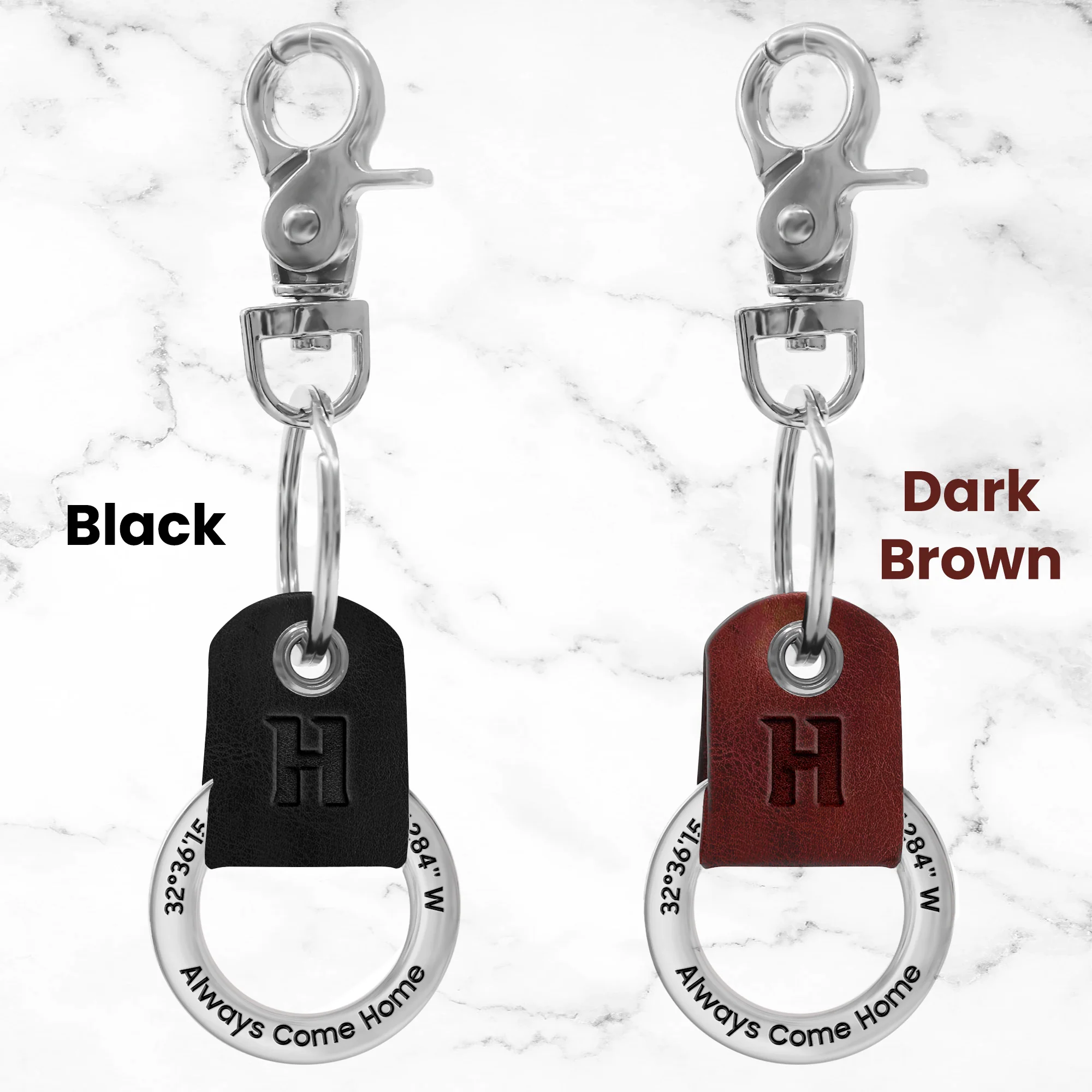 Always Come Home - Personalized Coordinates Keychain - Image 2