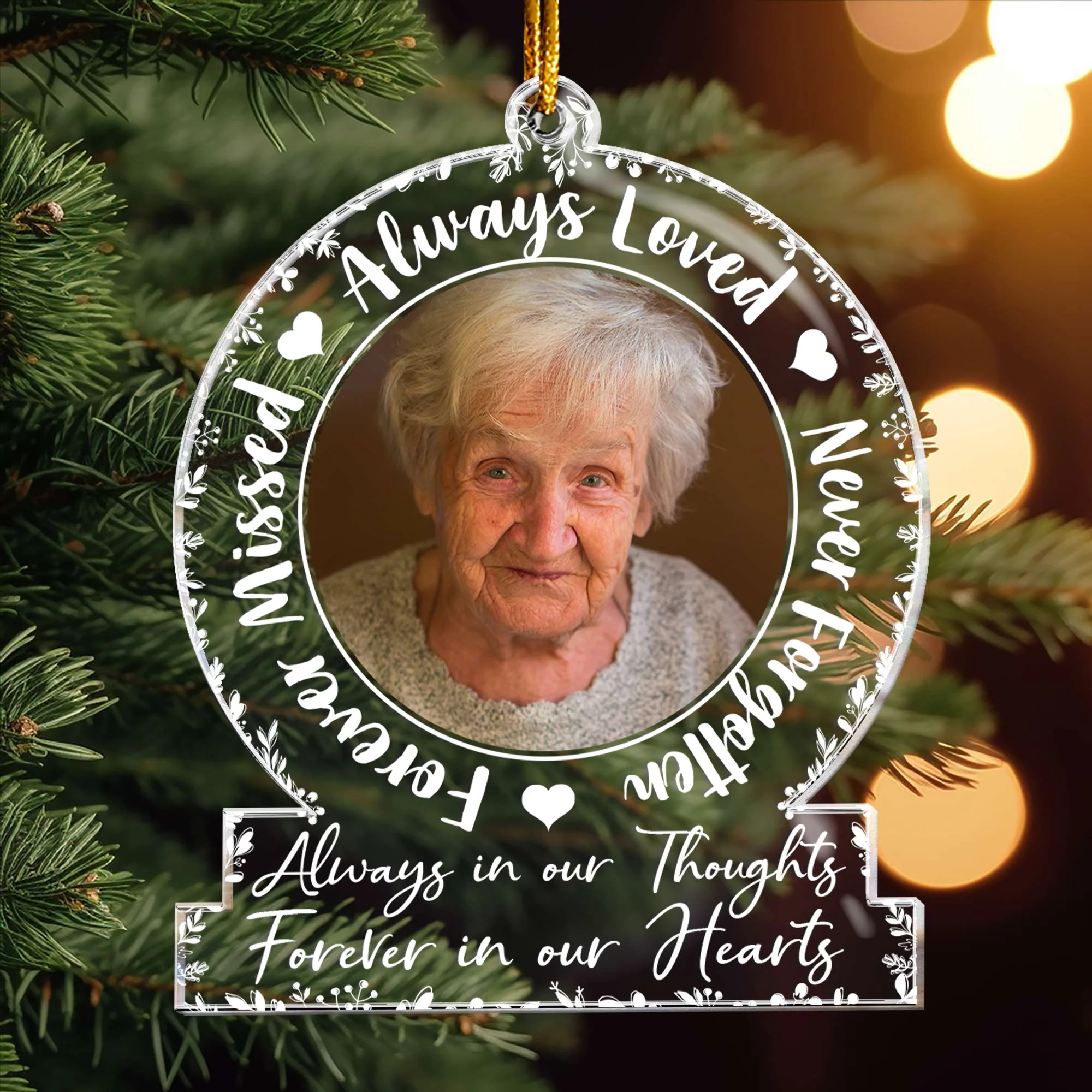Always Loved, Never Forgotten, Forever Missed - Personalized Acrylic Photo Ornament - Image 5