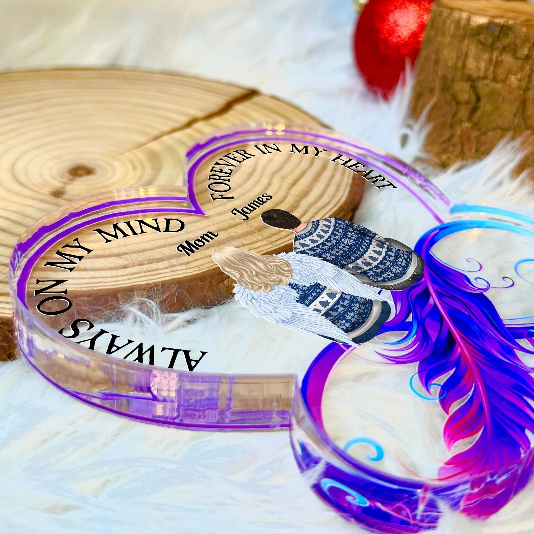 Always On My Mind Memorial - Personalized Infinity Shaped Acrylic Plaque - Image 2