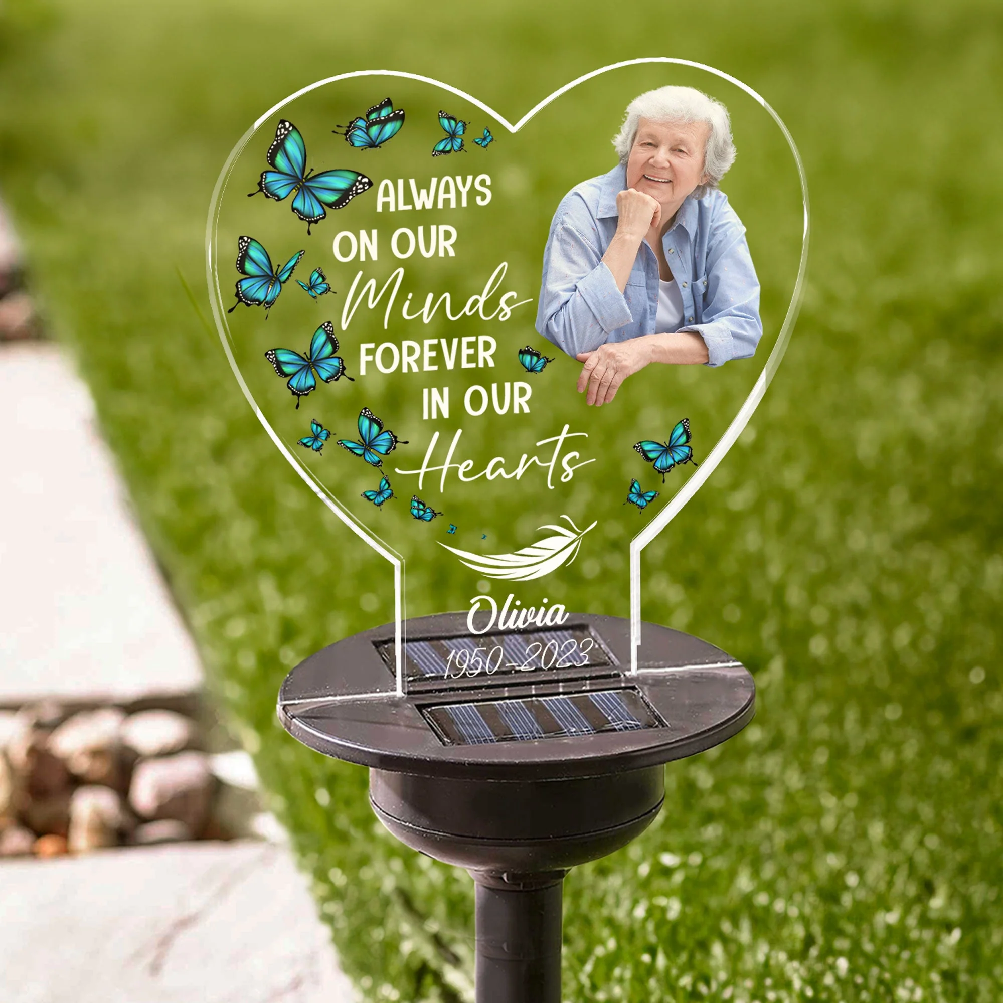 Always On My Mind - Personalized Photo Solar Light - Image 2