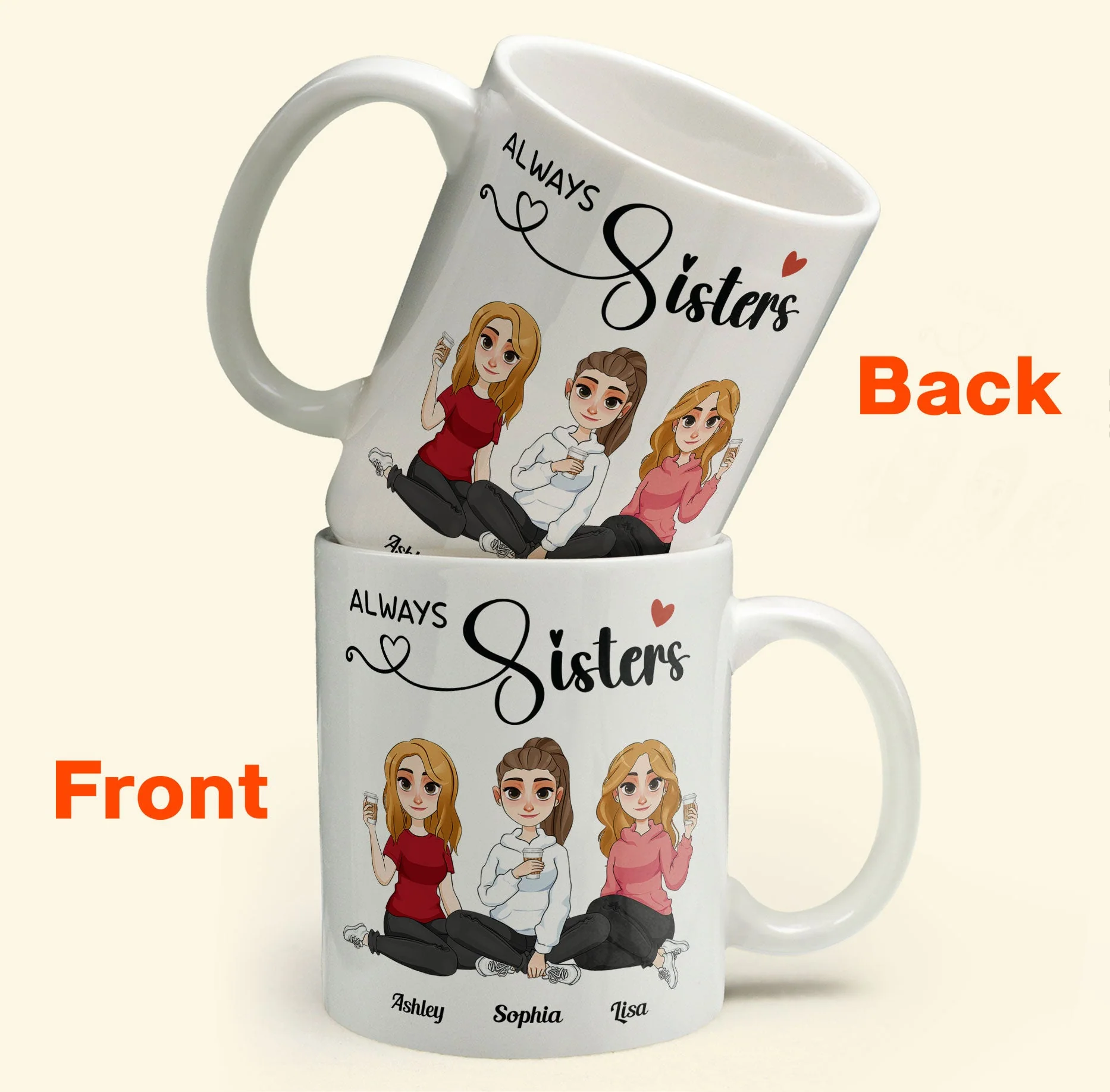 Always Sisters - Personalized Mug - Image 3