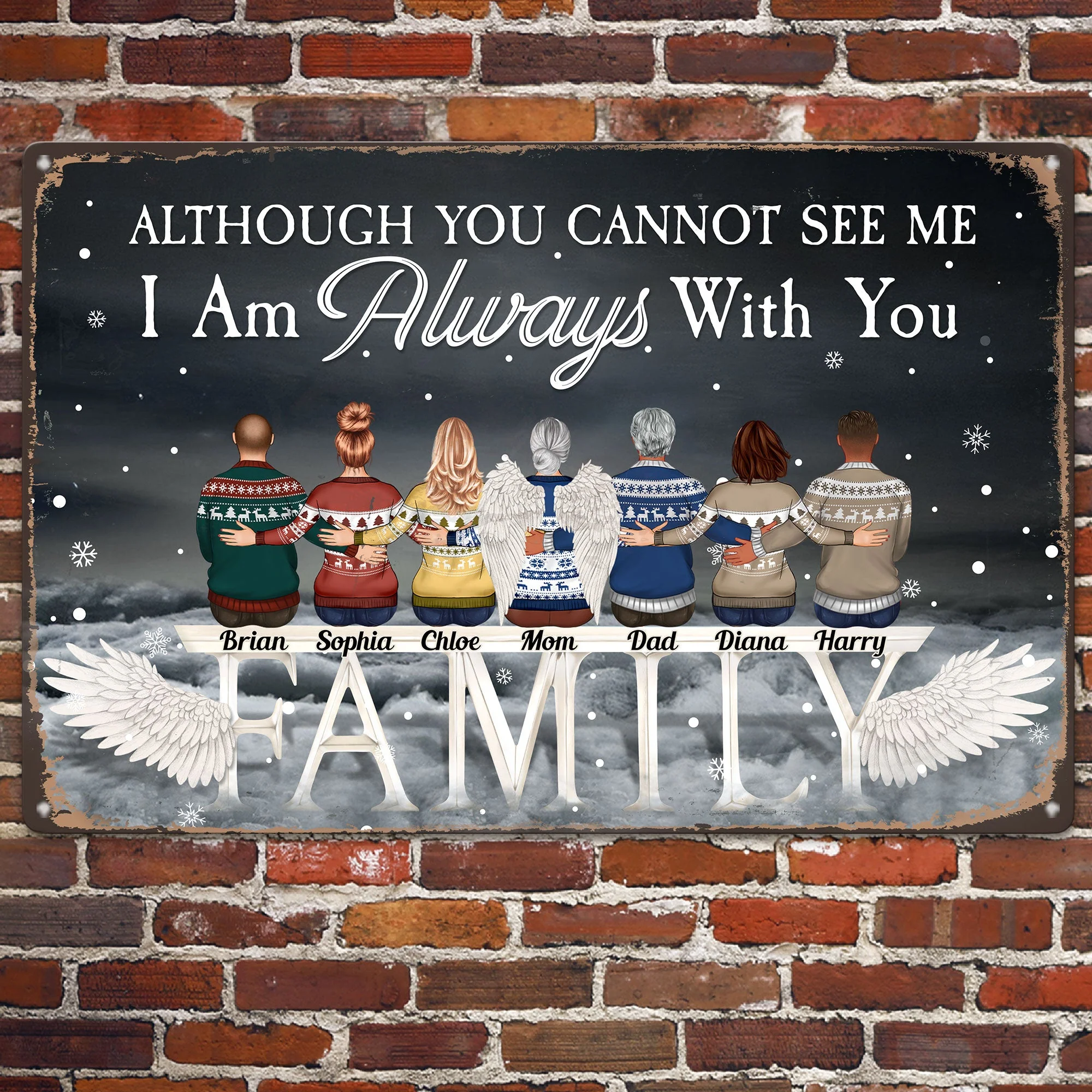 Always With You Even In Heaven - Personalized Metal Sign - Image 2