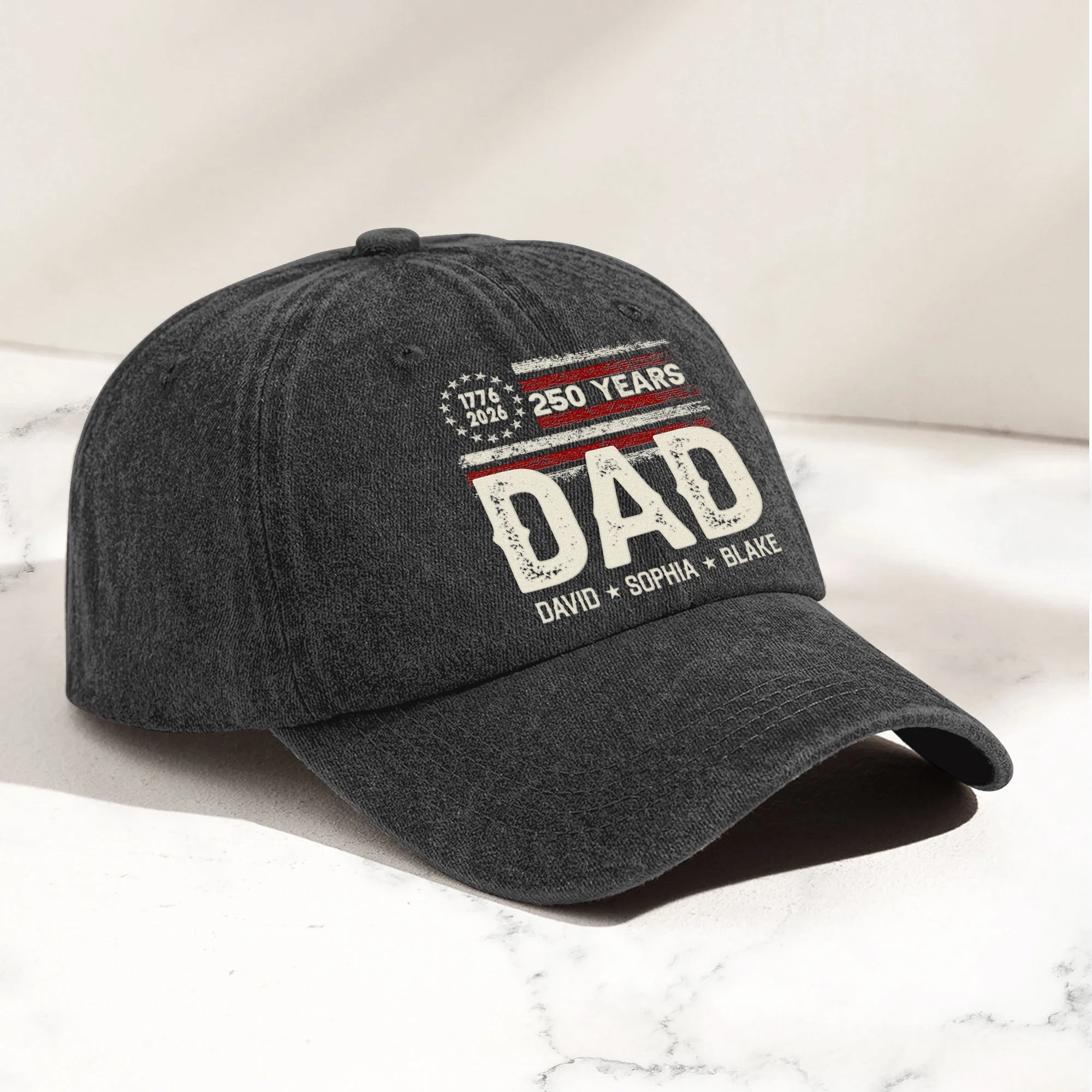 USA 250th Anniversary Grandpa Dad - Personalized Cap - Image 2
