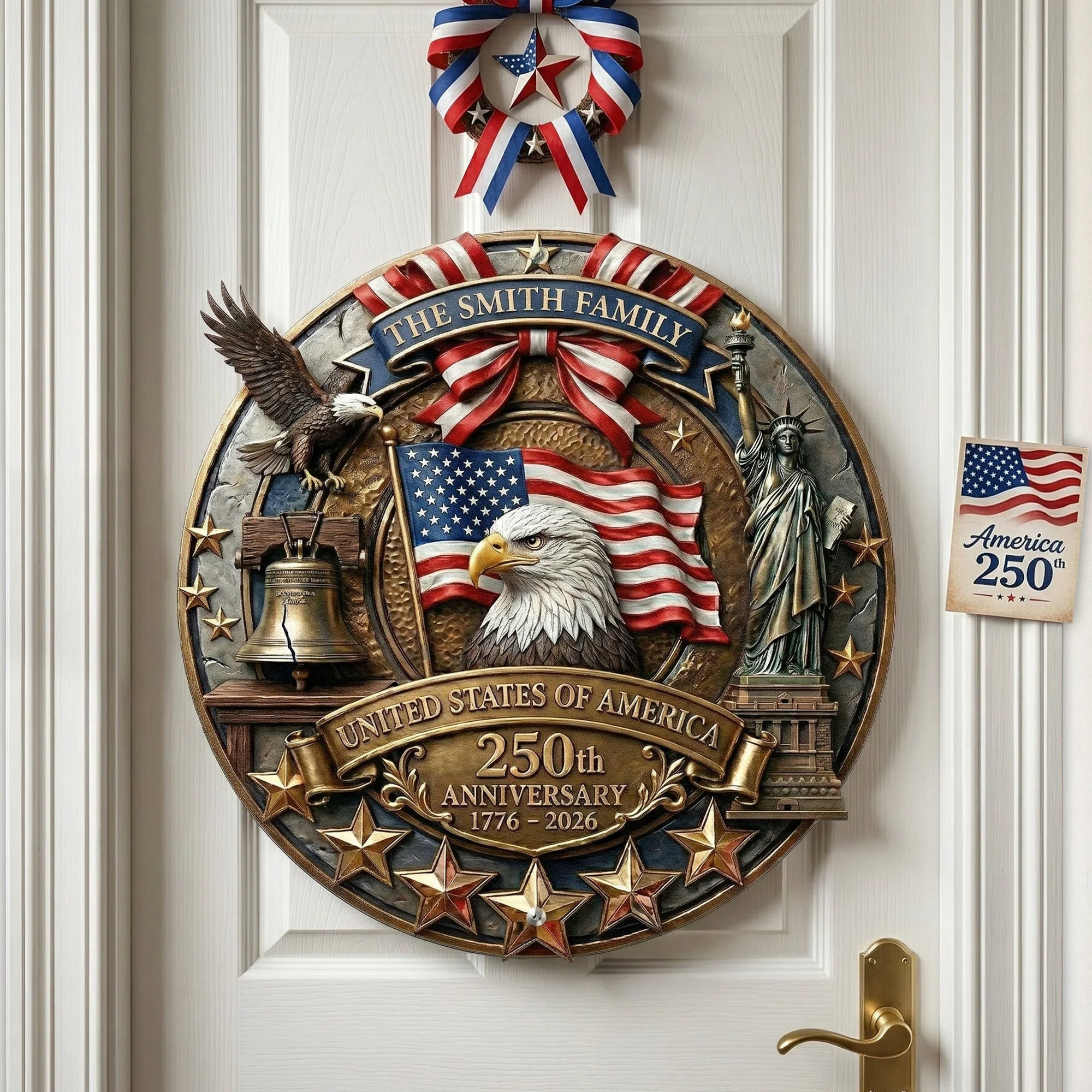 America 250th Anniversary Patriotic 2026 - Personalized Metal Sign - Image 2