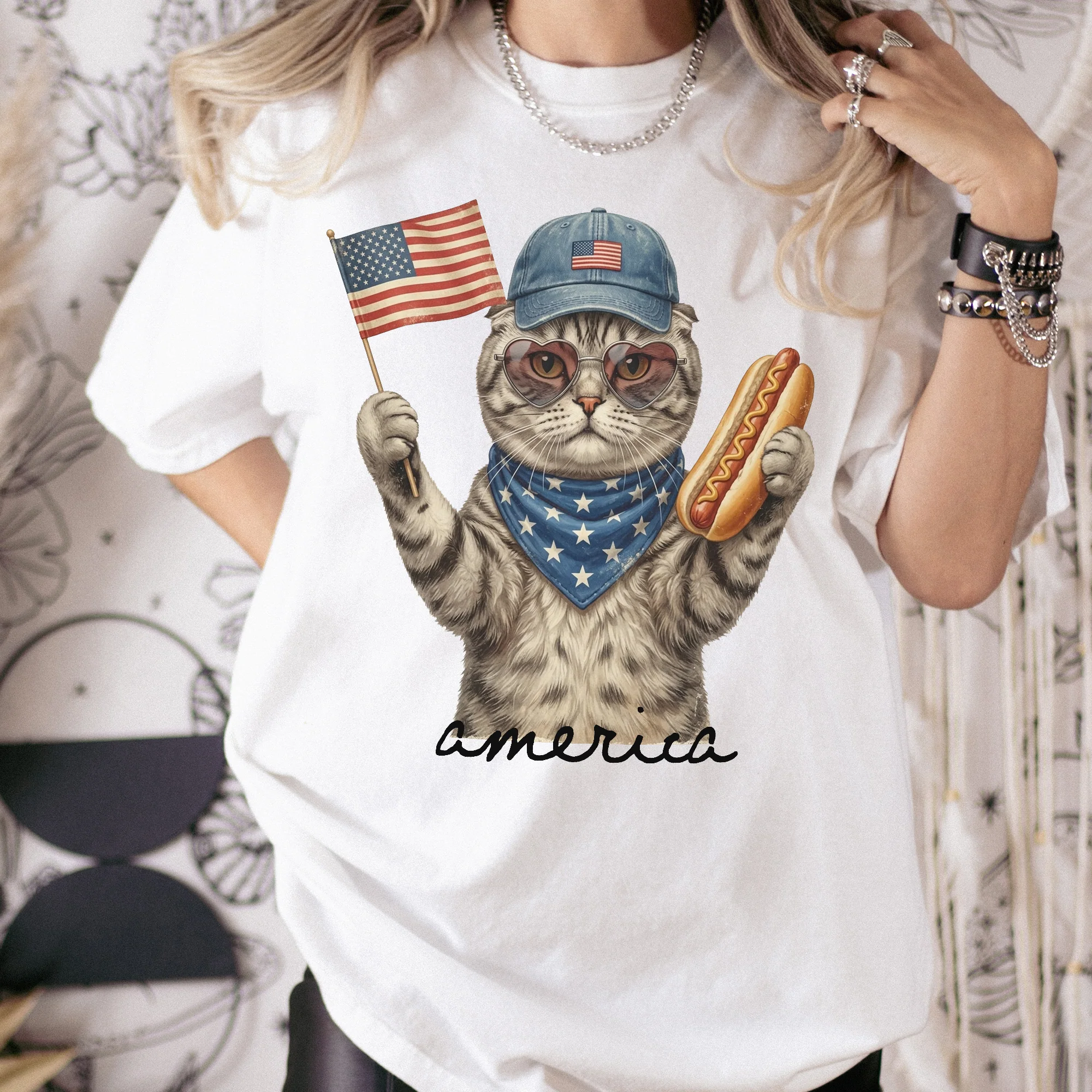 America Custom Pet Portrait Patriotic Funny Style 4th Of July Shirt - Personalized Shirt - Image 6
