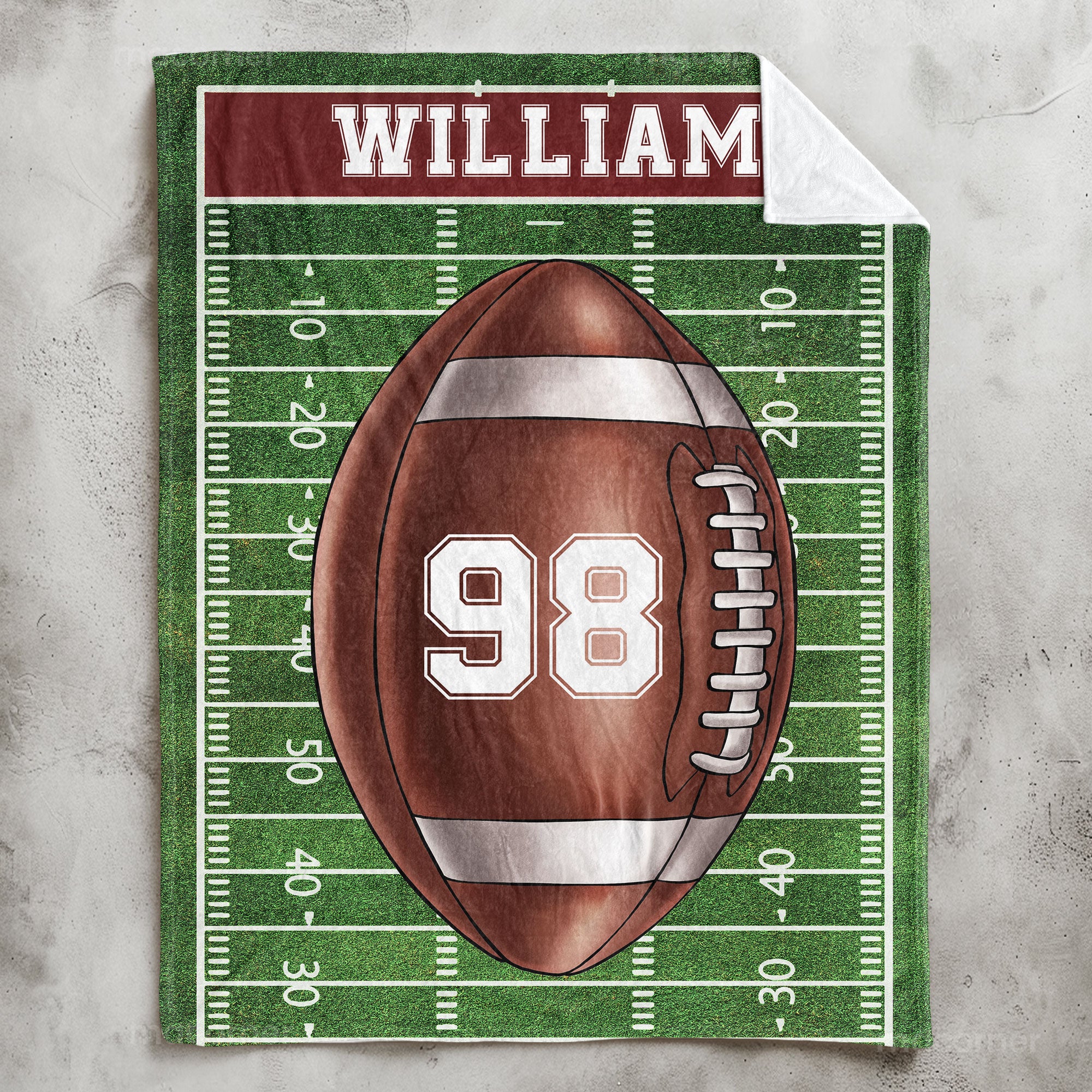 American Football Field Custom Name - Personalized Blanket - Image 2