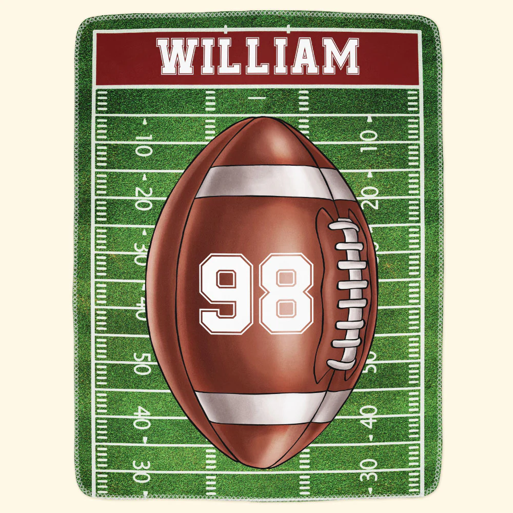 American Football Field Custom Name - Personalized Blanket - Image 5