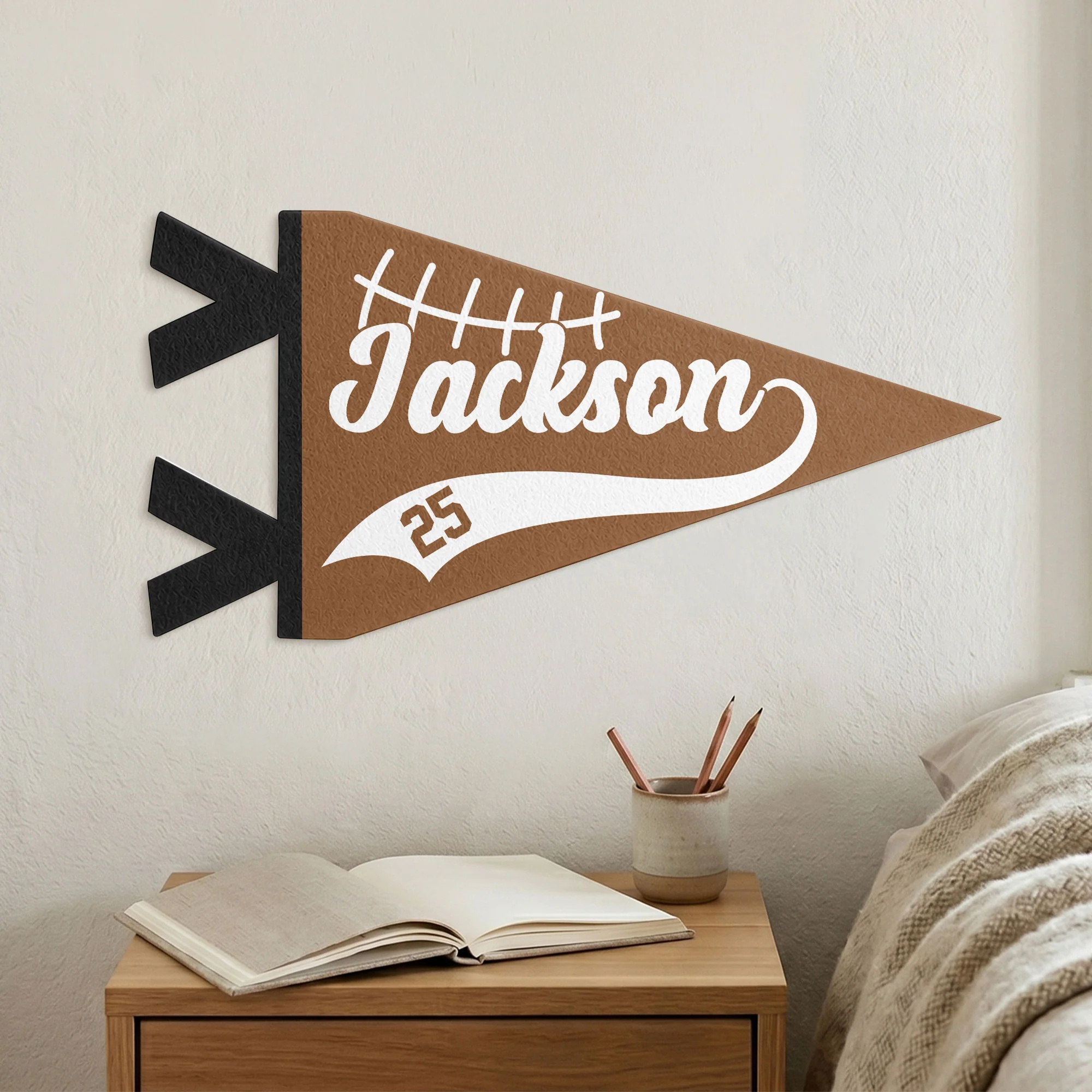 American Football Player Custom Name And Number - Personalized Pennant - Image 2
