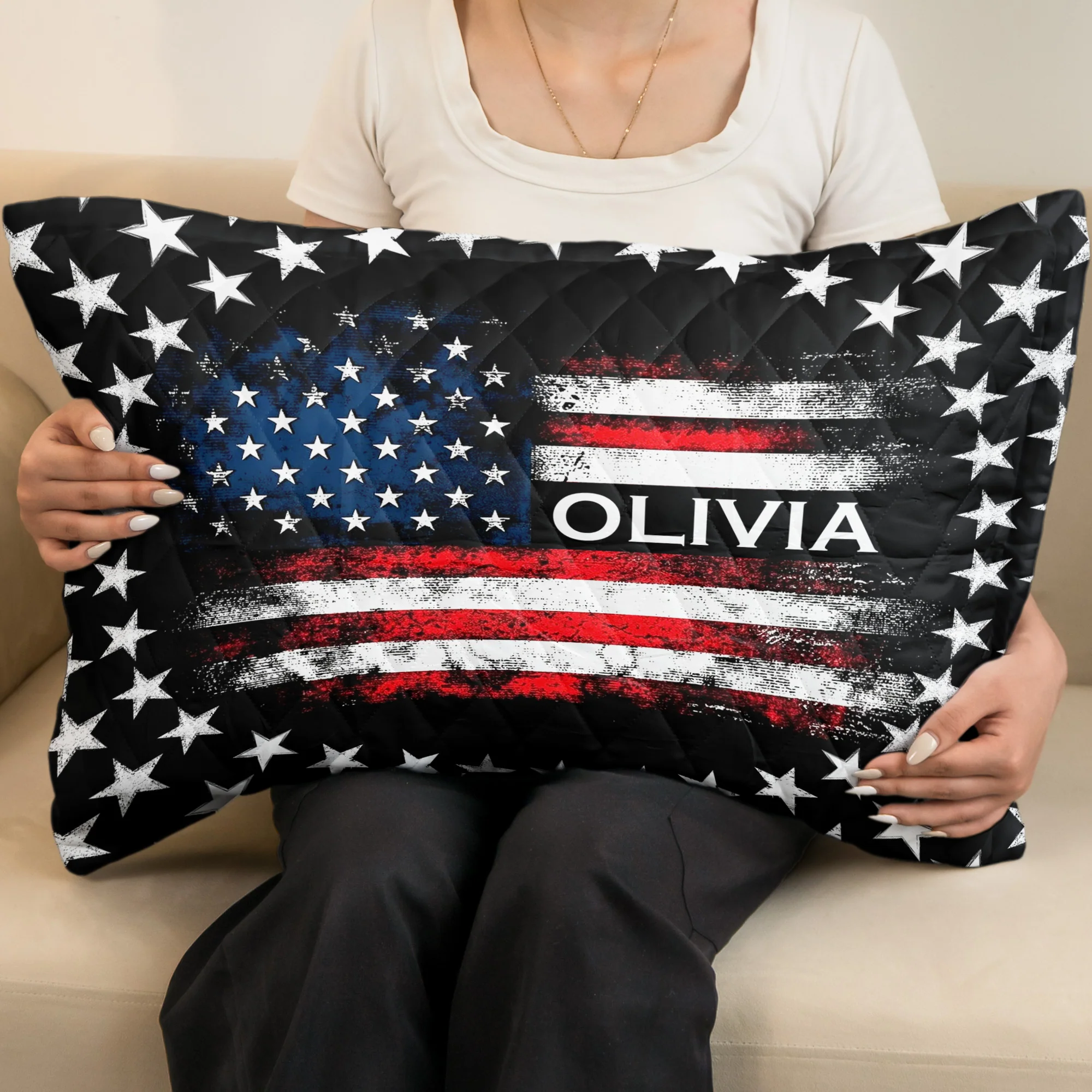 American Freedom Flag Patriotic Design - Custom Quilt Set - Image 4