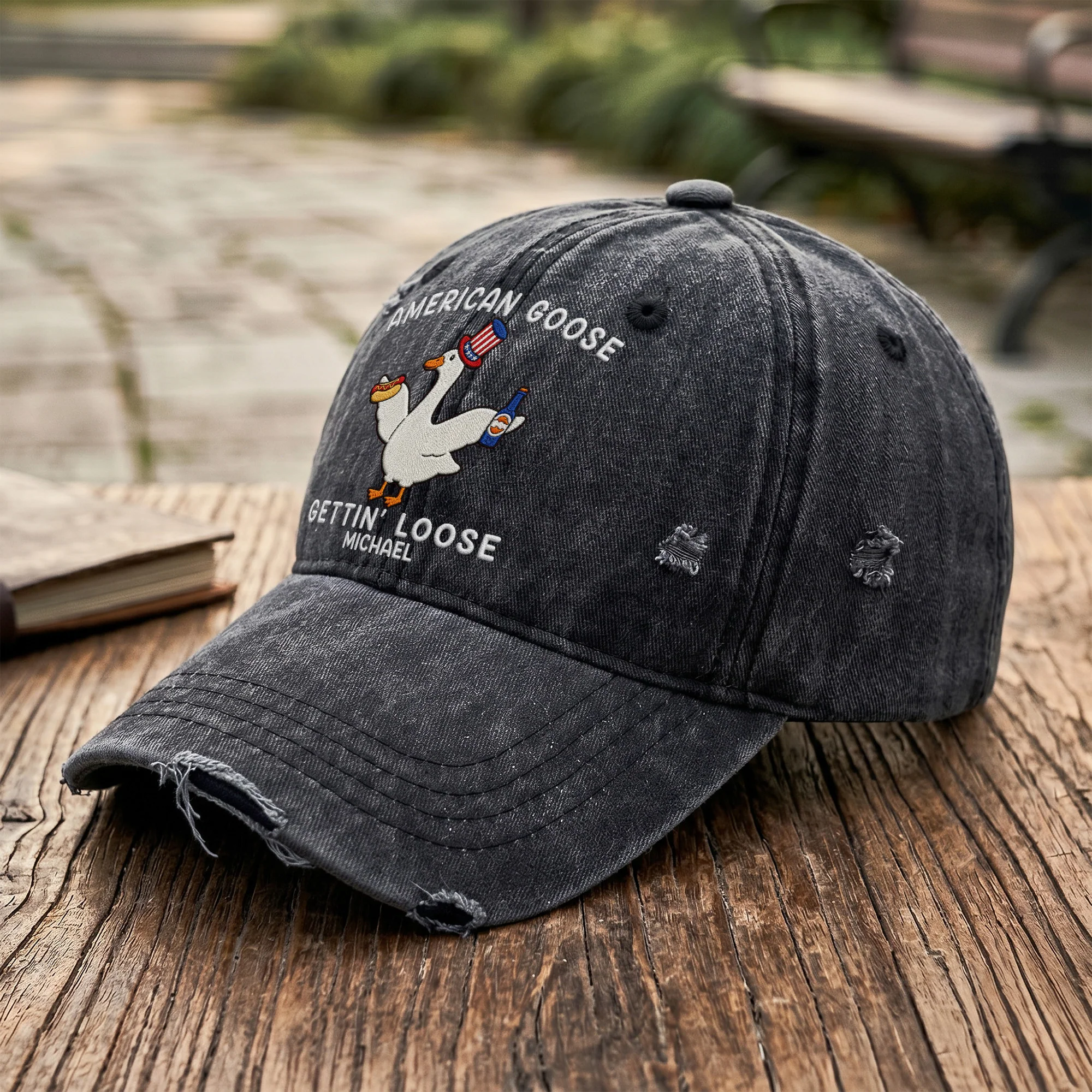 American Goose Gettin' Loose Funny - Personalized Cap - Image 3