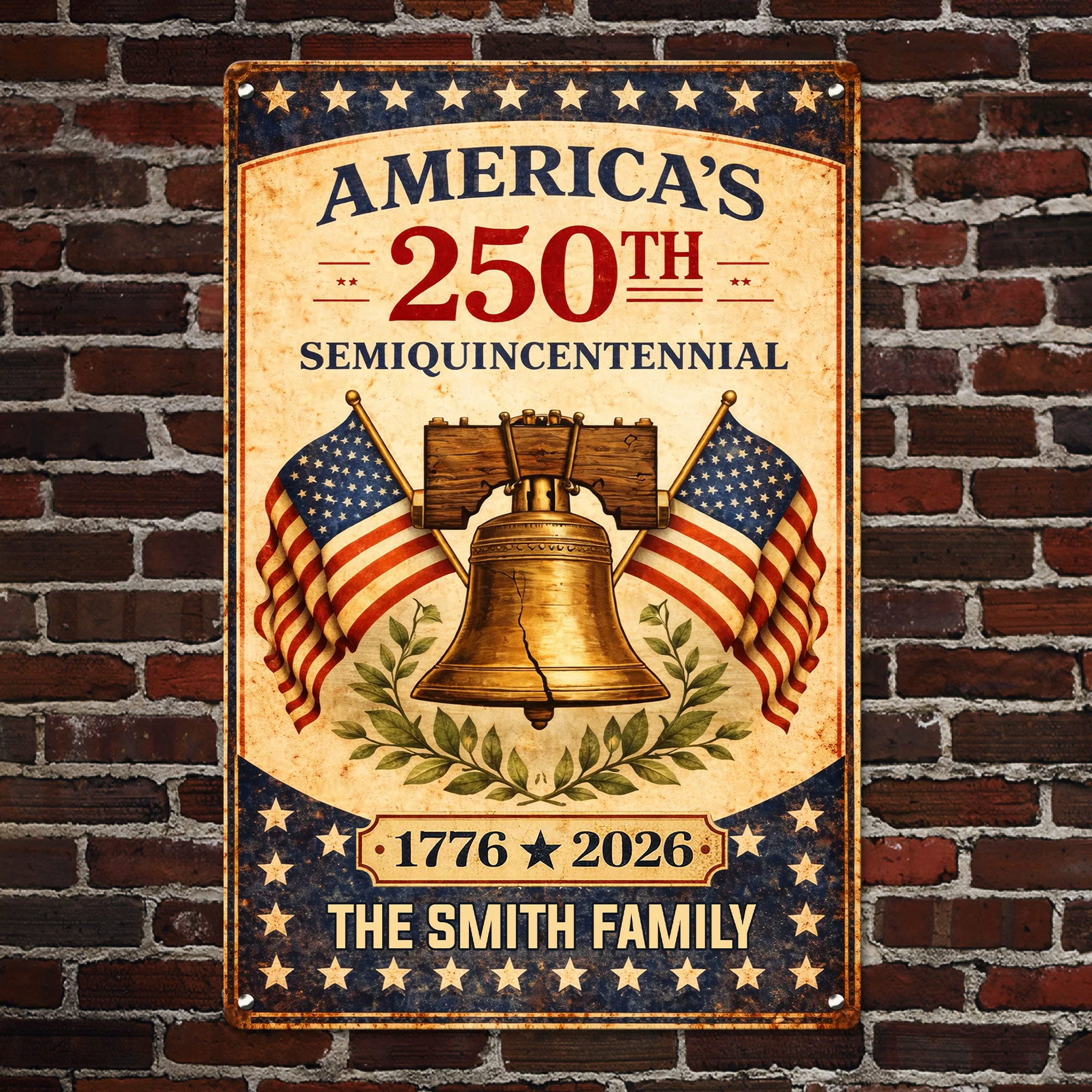 America's 250Th Semiquincentennial - Personalized Metal Sign - Image 3