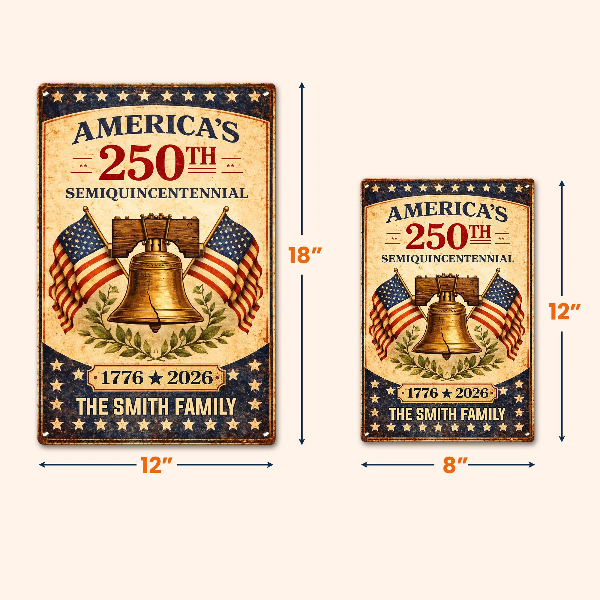 America's 250Th Semiquincentennial - Personalized Metal Sign - Image 5