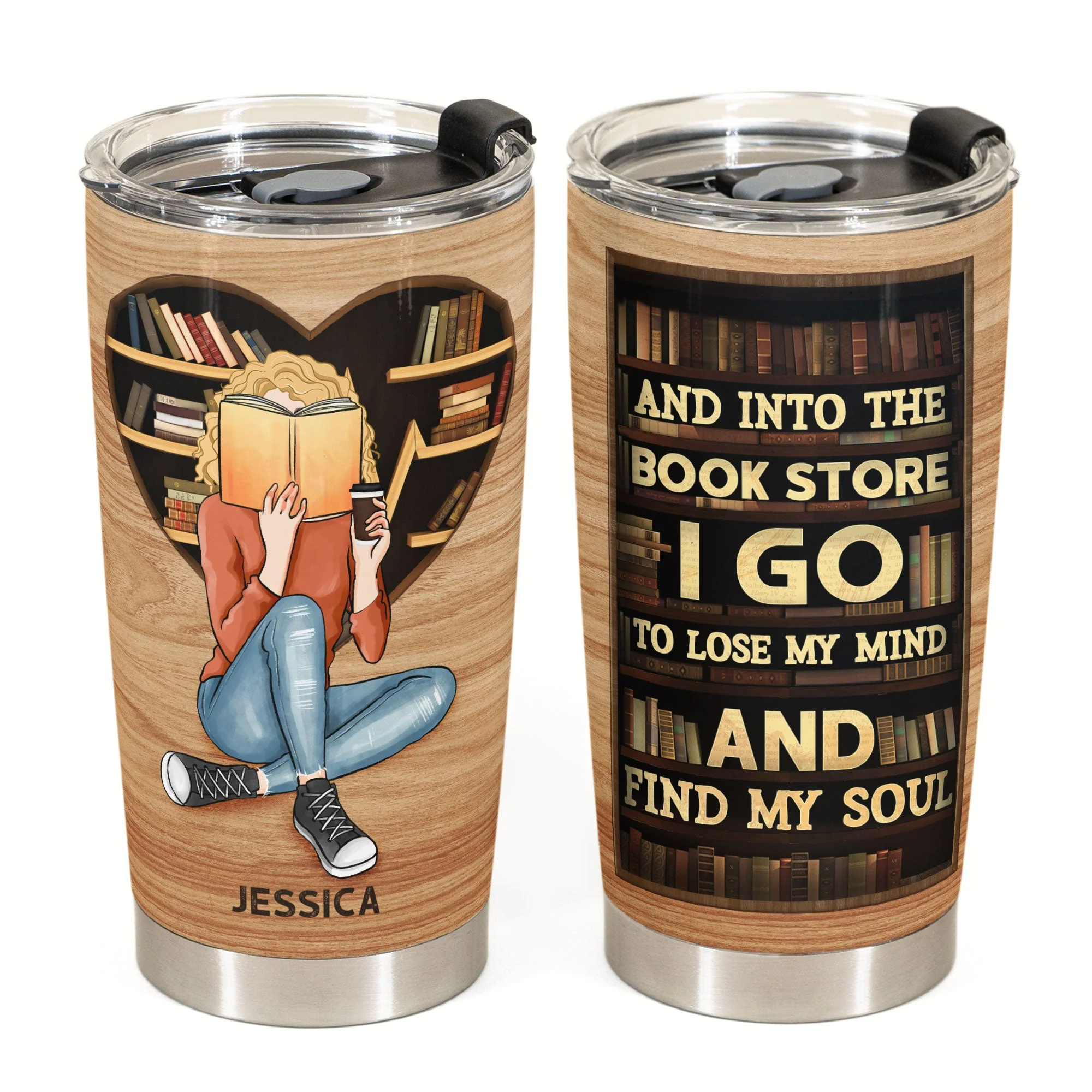 And Into The Book Store I Go To Lose My Mind  - Personalized Tumbler  - Birthday Gift For Book Lover, Bookworms - Image 2