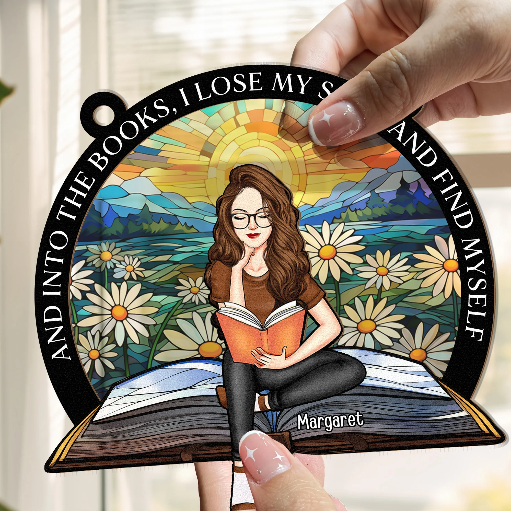 And Into The Books - Personalized Window Hanging Suncatcher Ornament - Image 3
