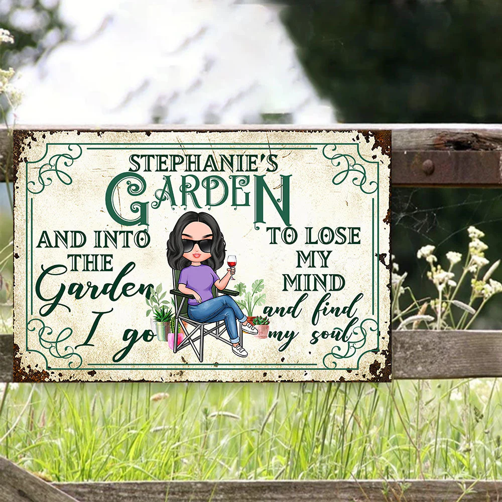 And Into The Garden - Personalized Metal Sign - Image 3