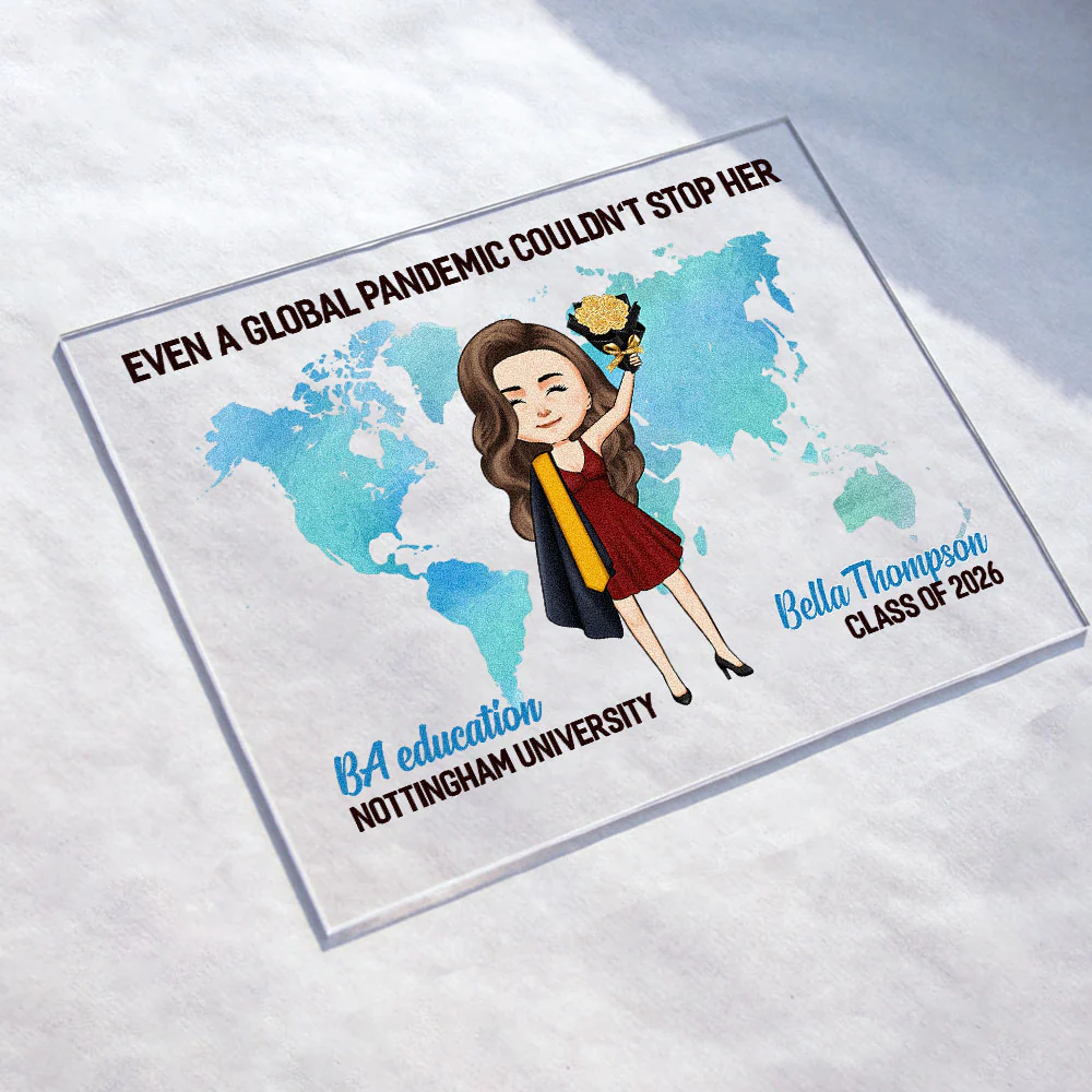 And Off She Went To Change The World - Personalized Acrylic Plaque - Image 2