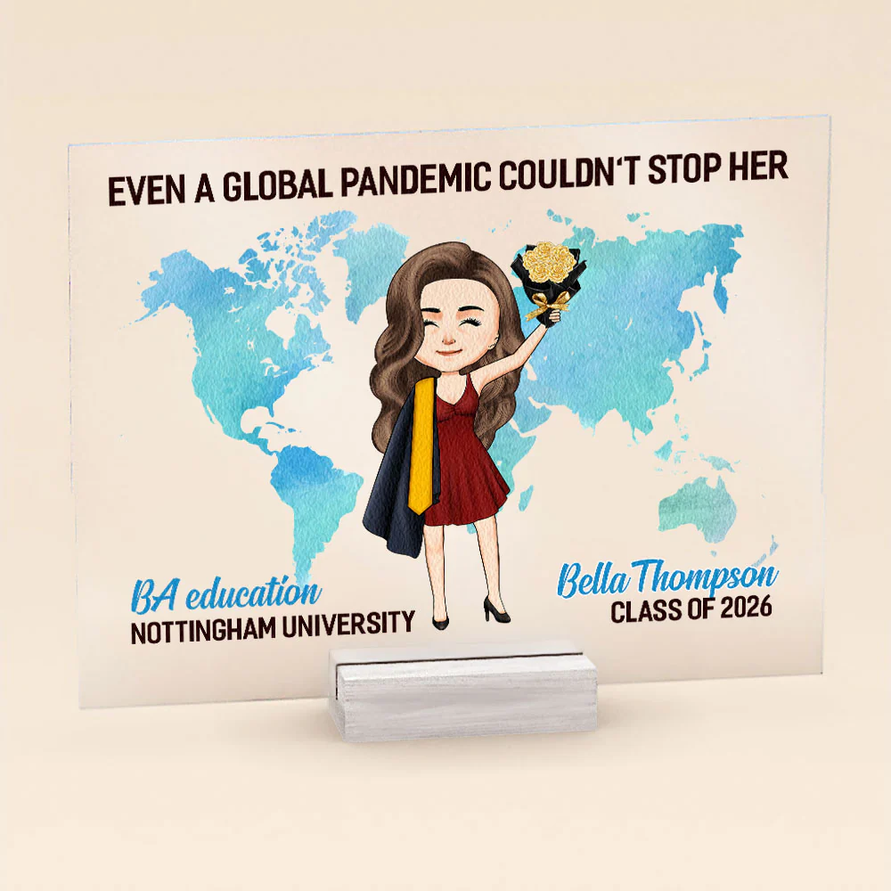 And Off She Went To Change The World - Personalized Acrylic Plaque - Image 3