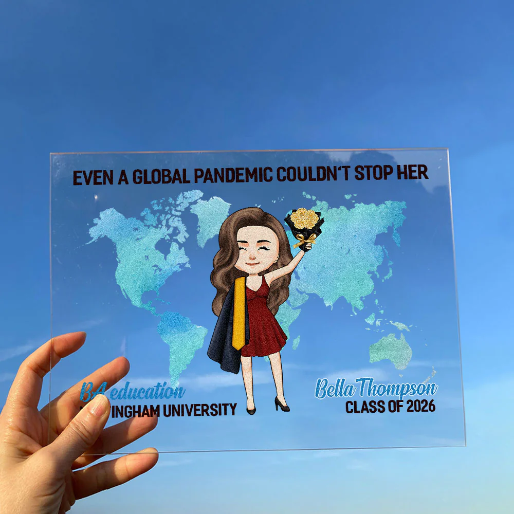 And Off She Went To Change The World - Personalized Acrylic Plaque - Image 4