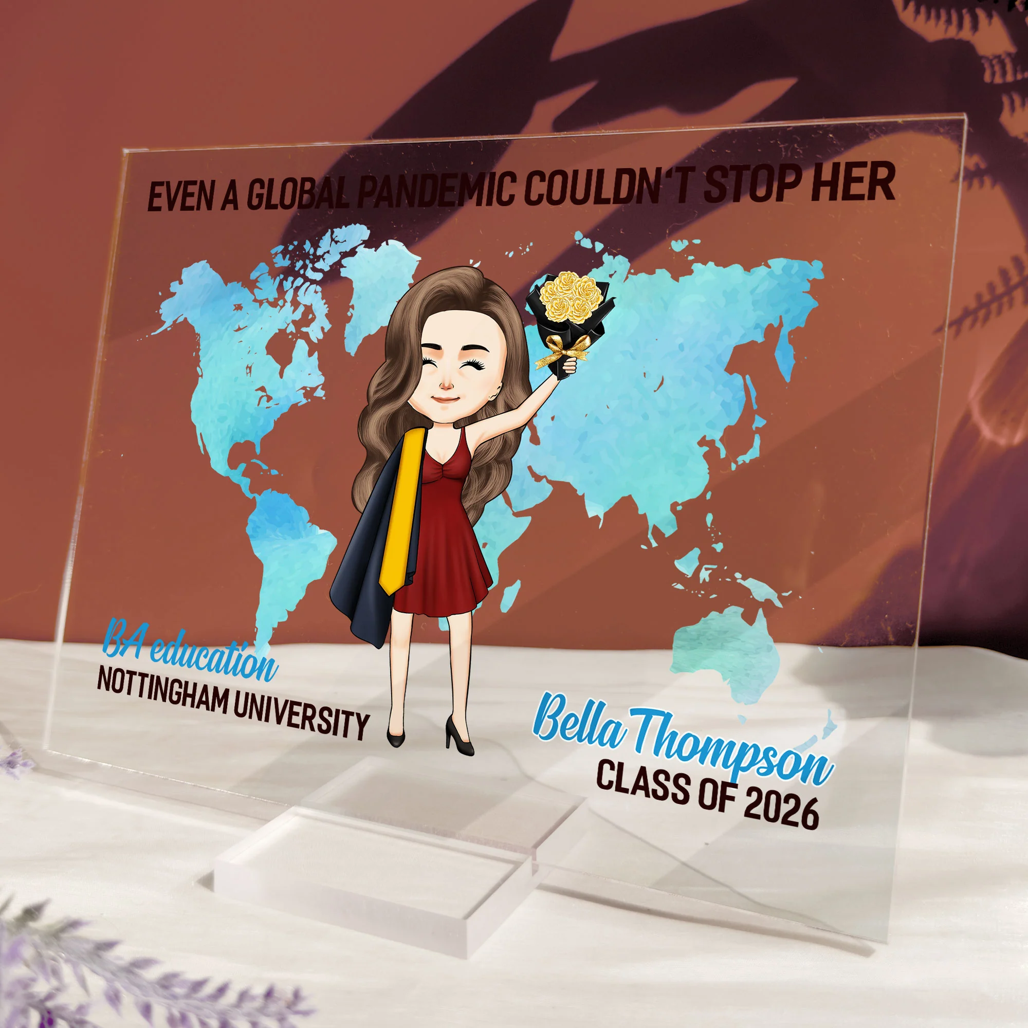And Off She Went To Change The World - Personalized Acrylic Plaque - Image 5