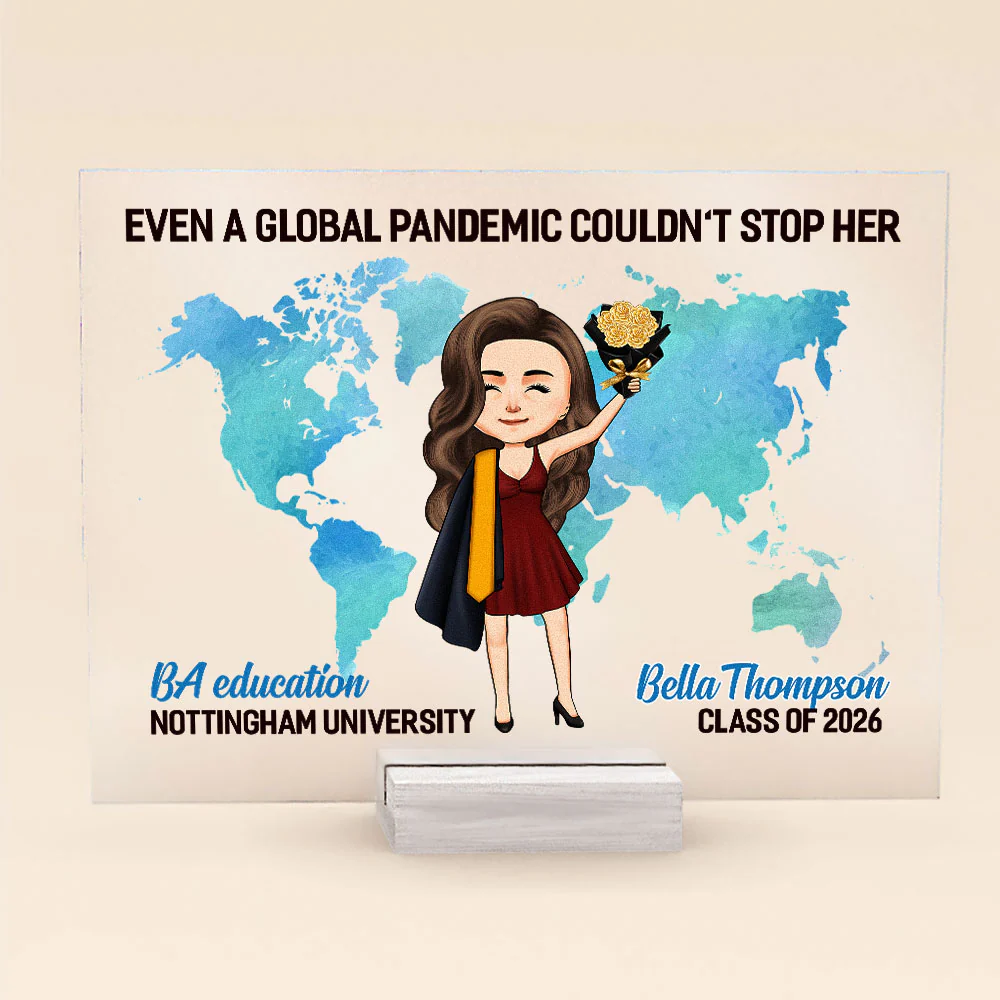 And Off She Went To Change The World - Personalized Acrylic Plaque - Image 6