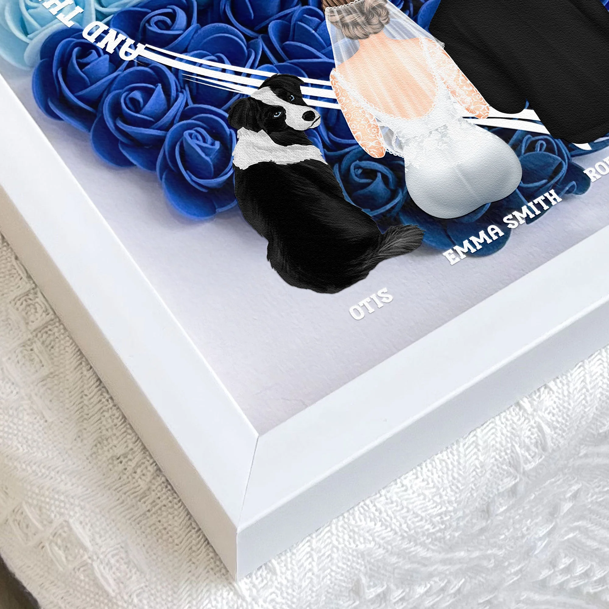 And They Lived Happily Ever After - Personalized Flower Shadow Box - Image 6