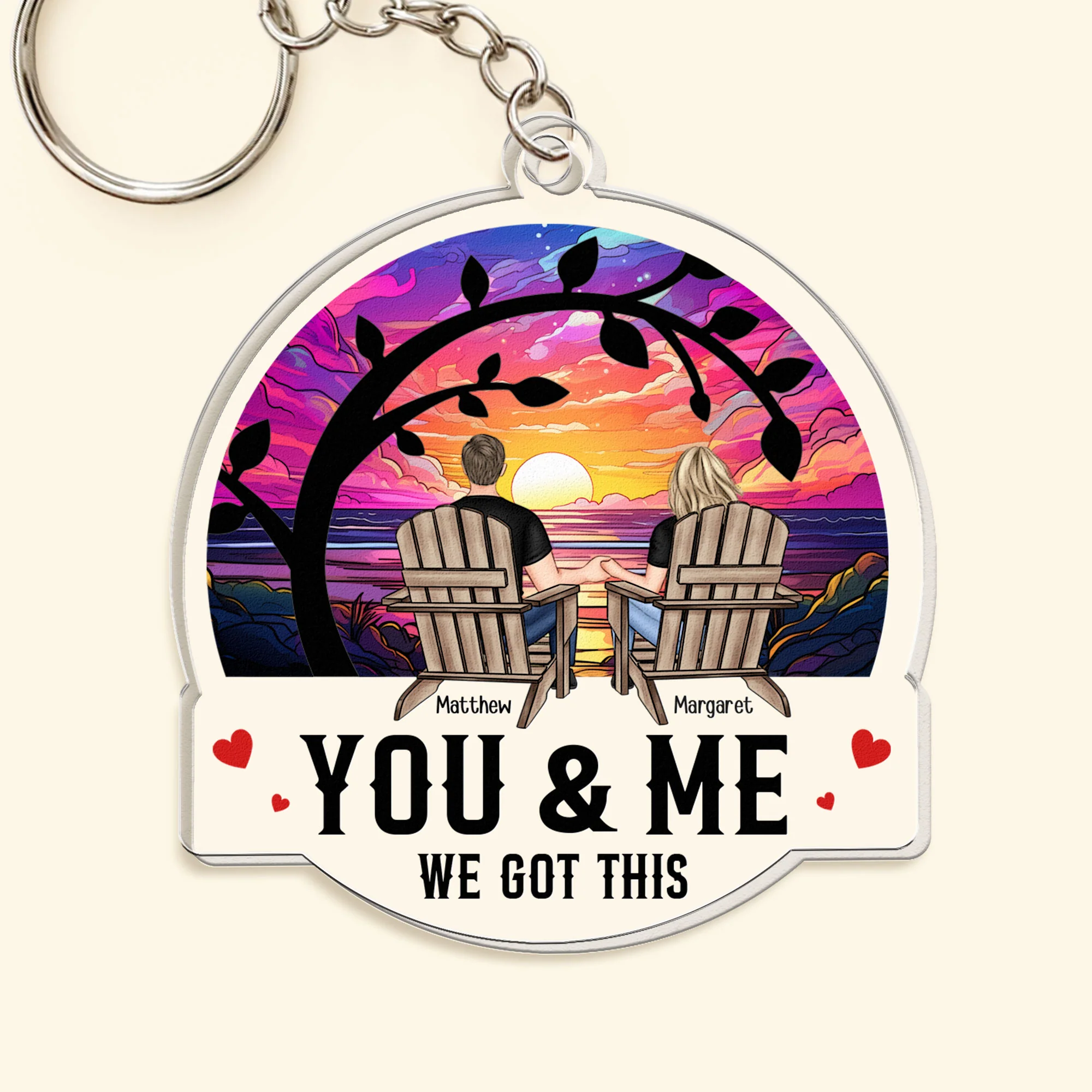Anniversary Gift You & Me We Got This - Personalized Acrylic Keychain - Image 2
