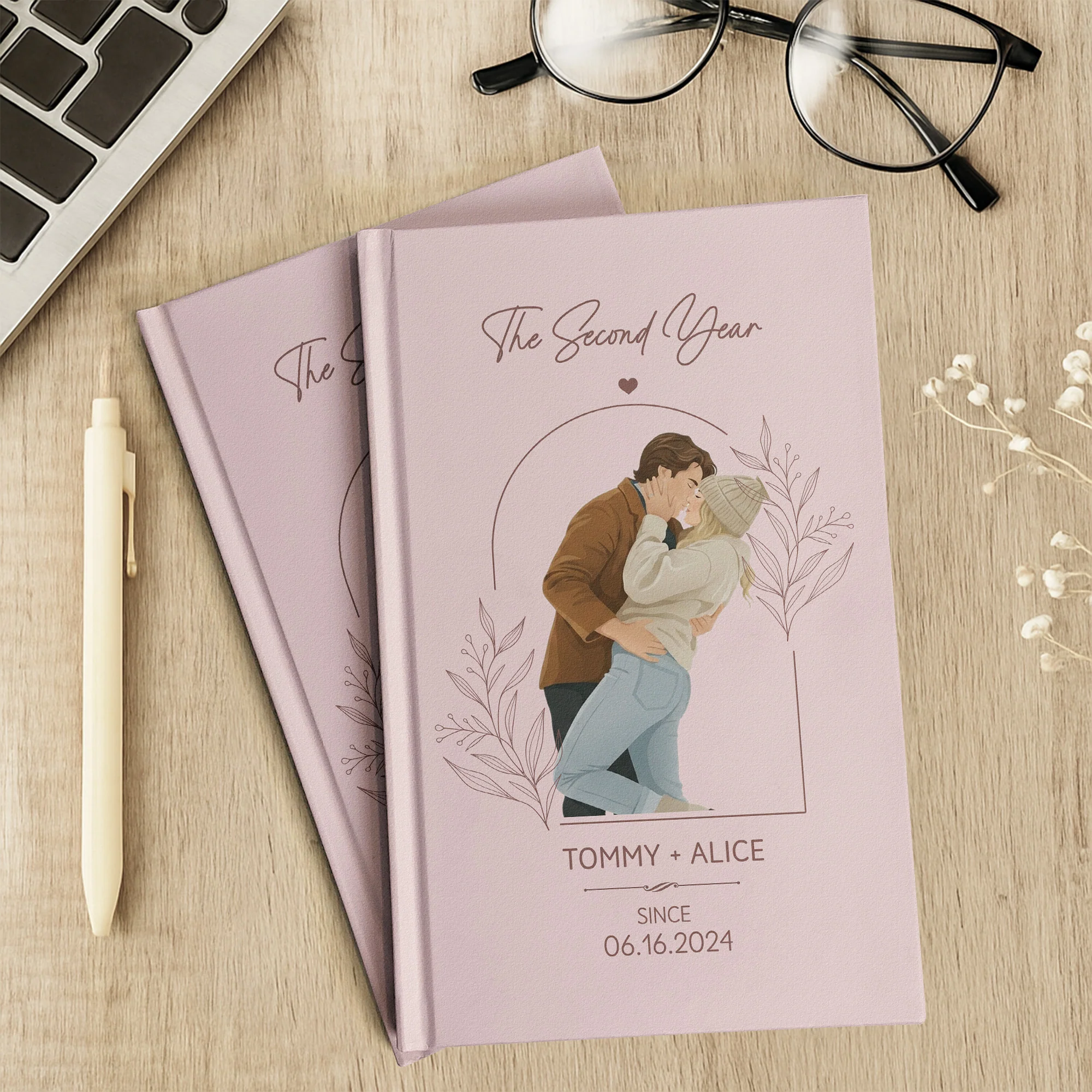 Anniversary Gifts - Custom Photo Couples Portrait Faceless Art - The Story Of Us - Personalized Journal - Image 6